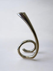 Biomorphic candleholder, solid aluminum, Spain, circa 1970's