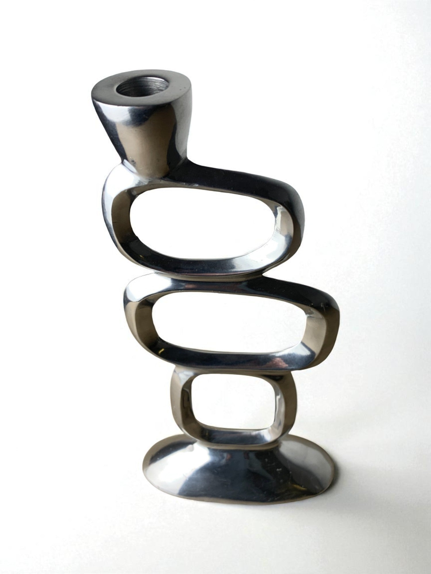 Circle candlestick by matthew hilton, aluminium, 1980's