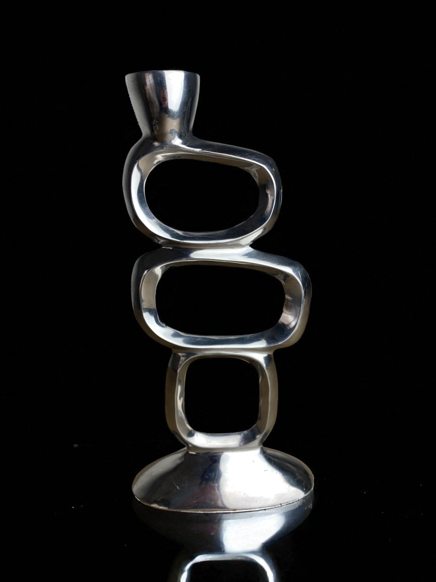 Circle candlestick by matthew hilton, aluminium, 1980's