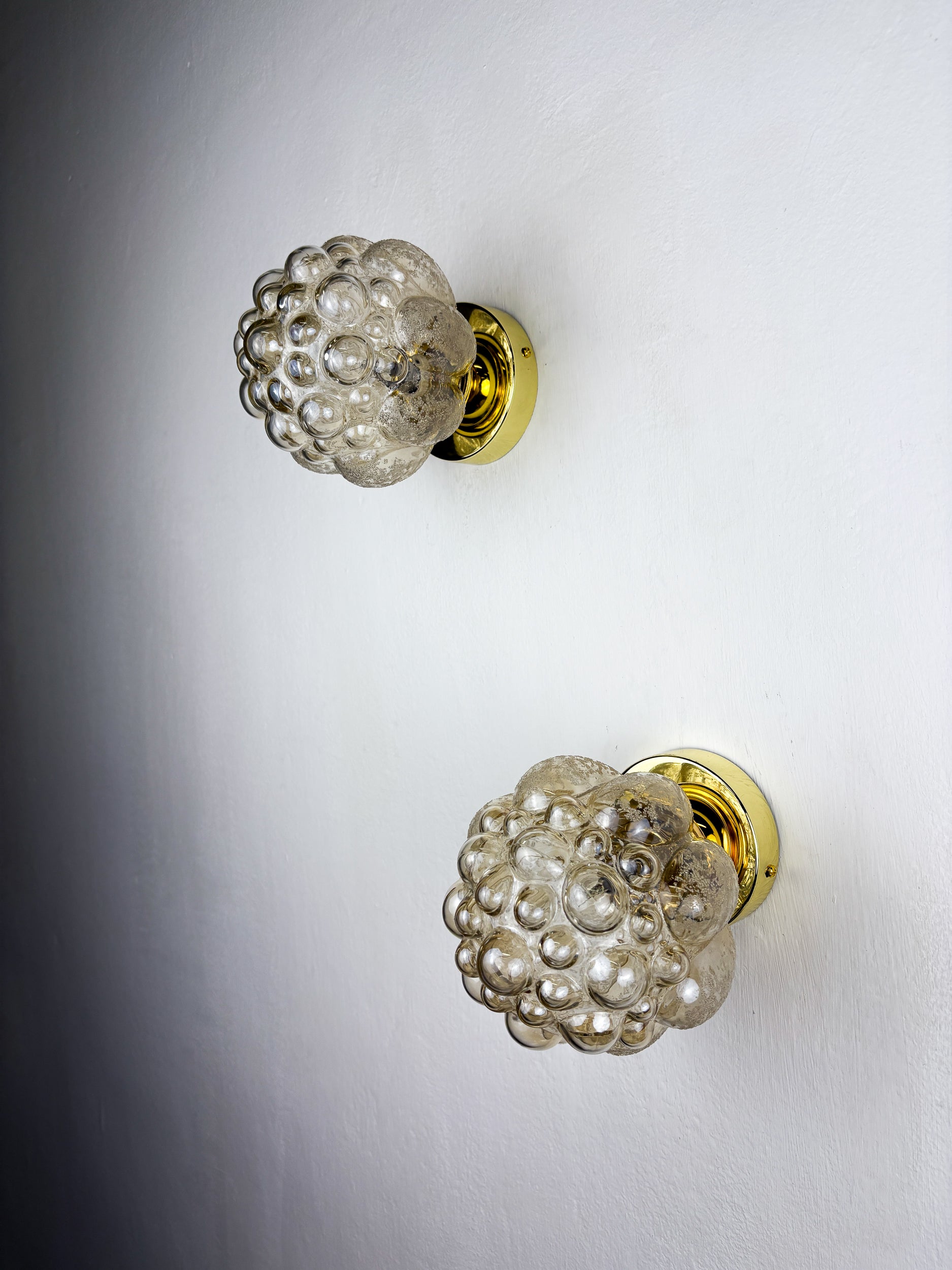 Pair of Bubble Glass Sconces – Helena Tynell Style, Germany 1970s