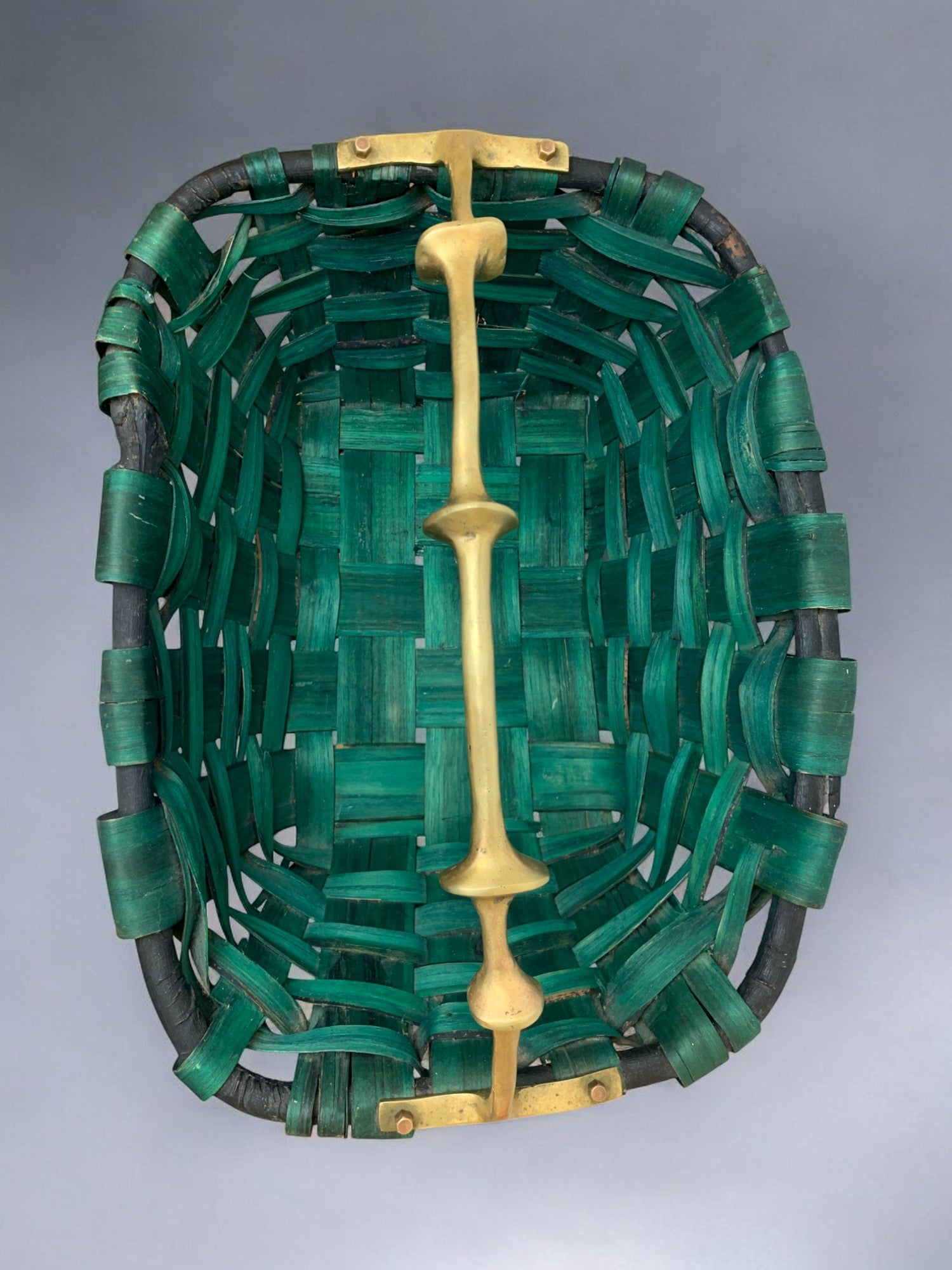 Brutalist basket by David Marhsall, Wood & Bronze, Spain, 1970's