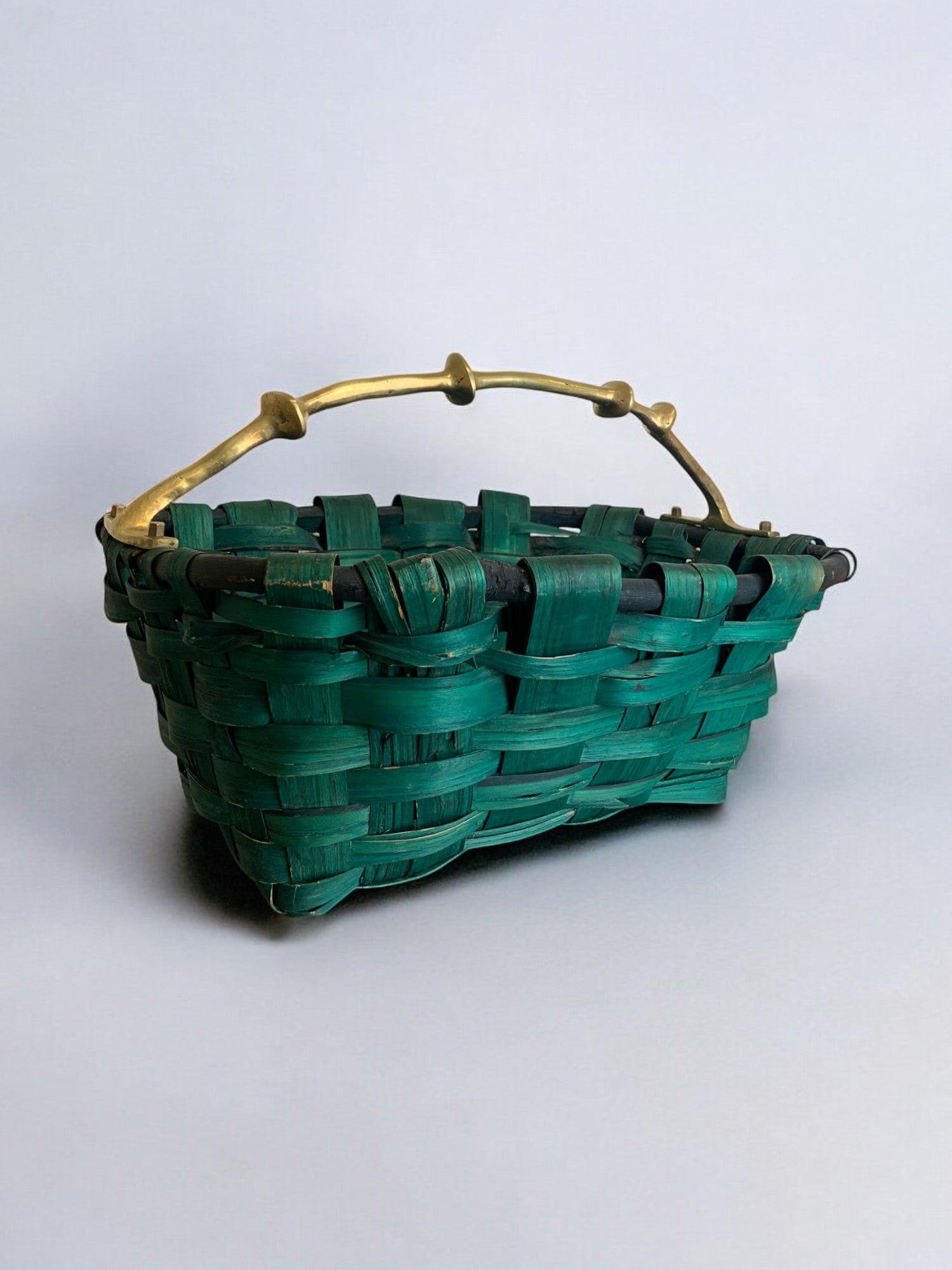 Brutalist basket by David Marhsall, Wood & Bronze, Spain, 1970's