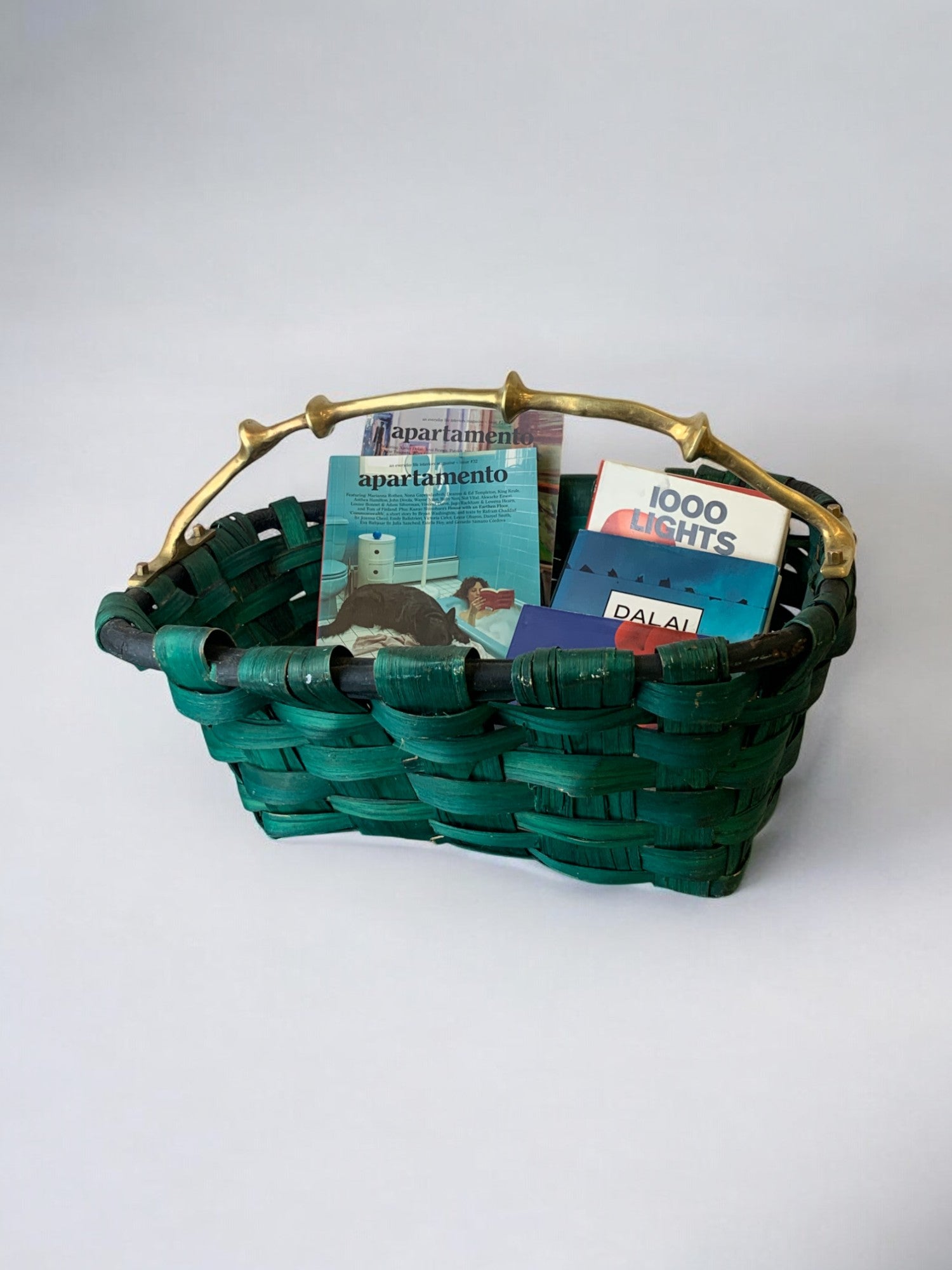 Brutalist basket by David Marhsall, Wood & Bronze, Spain, 1970's