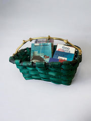 Brutalist basket by David Marhsall, Wood & Bronze, Spain, 1970's