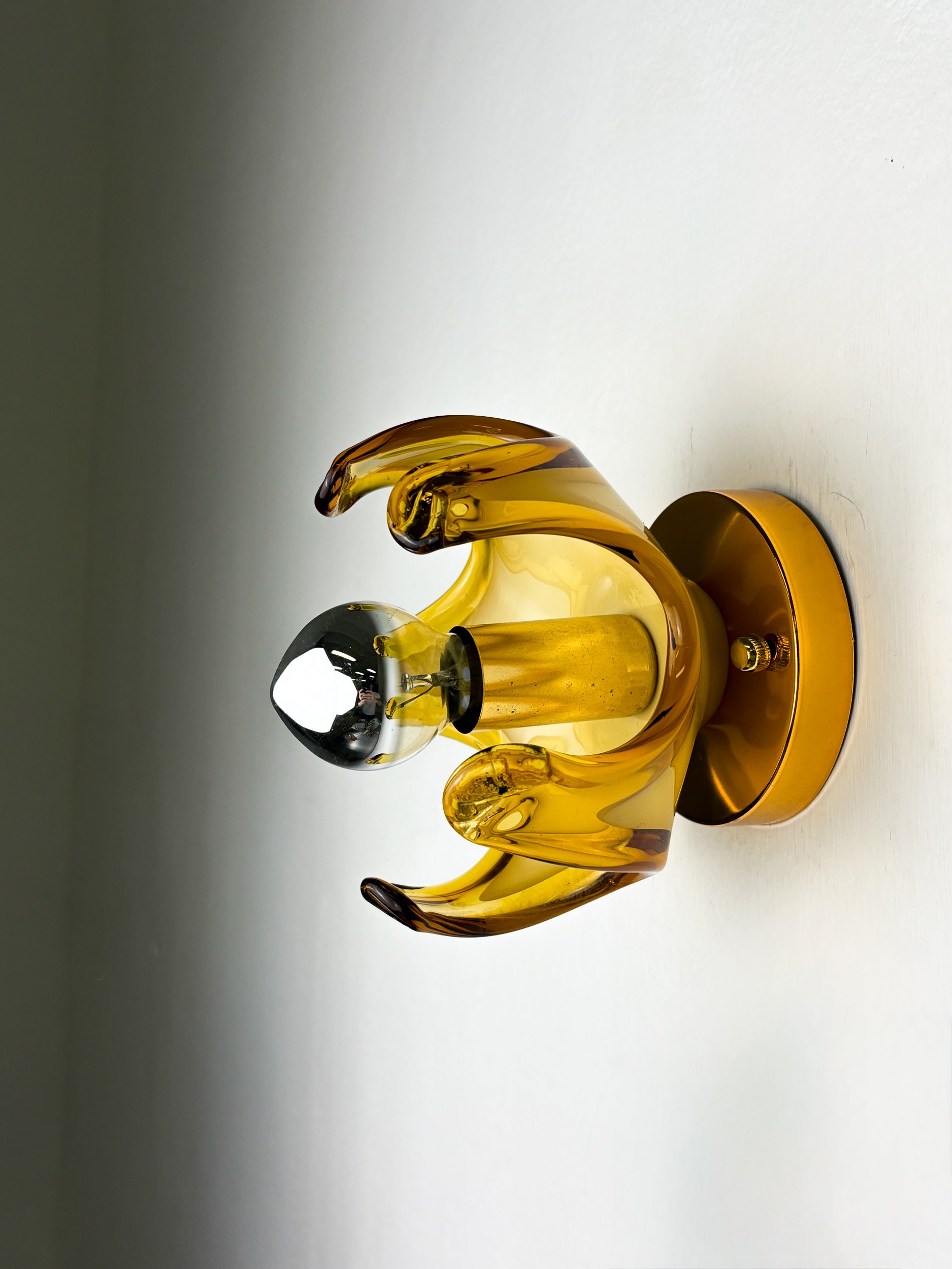 Carlo Nason sconce for Mazzega Murano, Orange murano blown glass Italy, 1970's