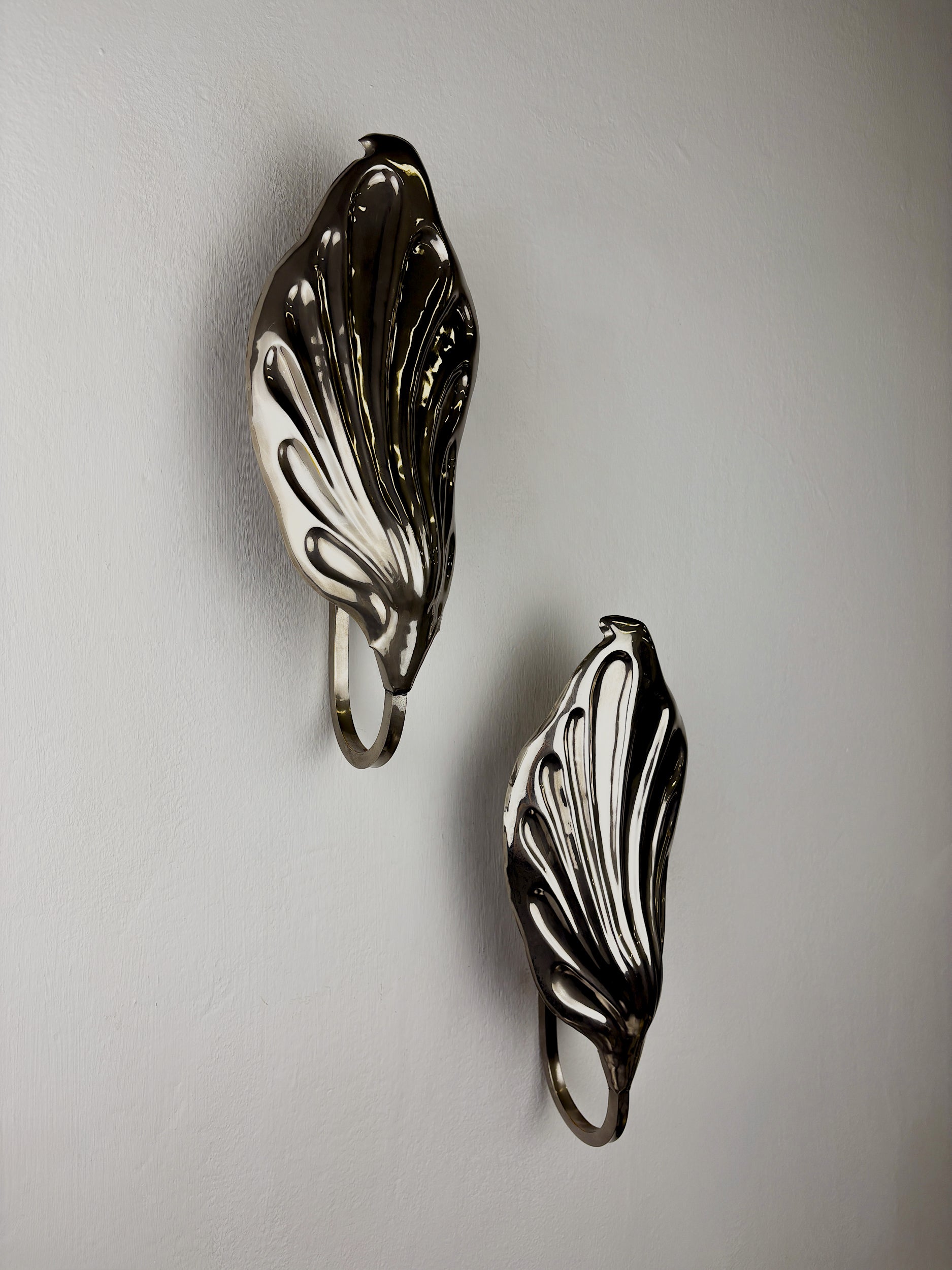 Pair of Tommaso Barbi "Rhubarb" Sconces for  Bottega Gadda, Italy, 1970's