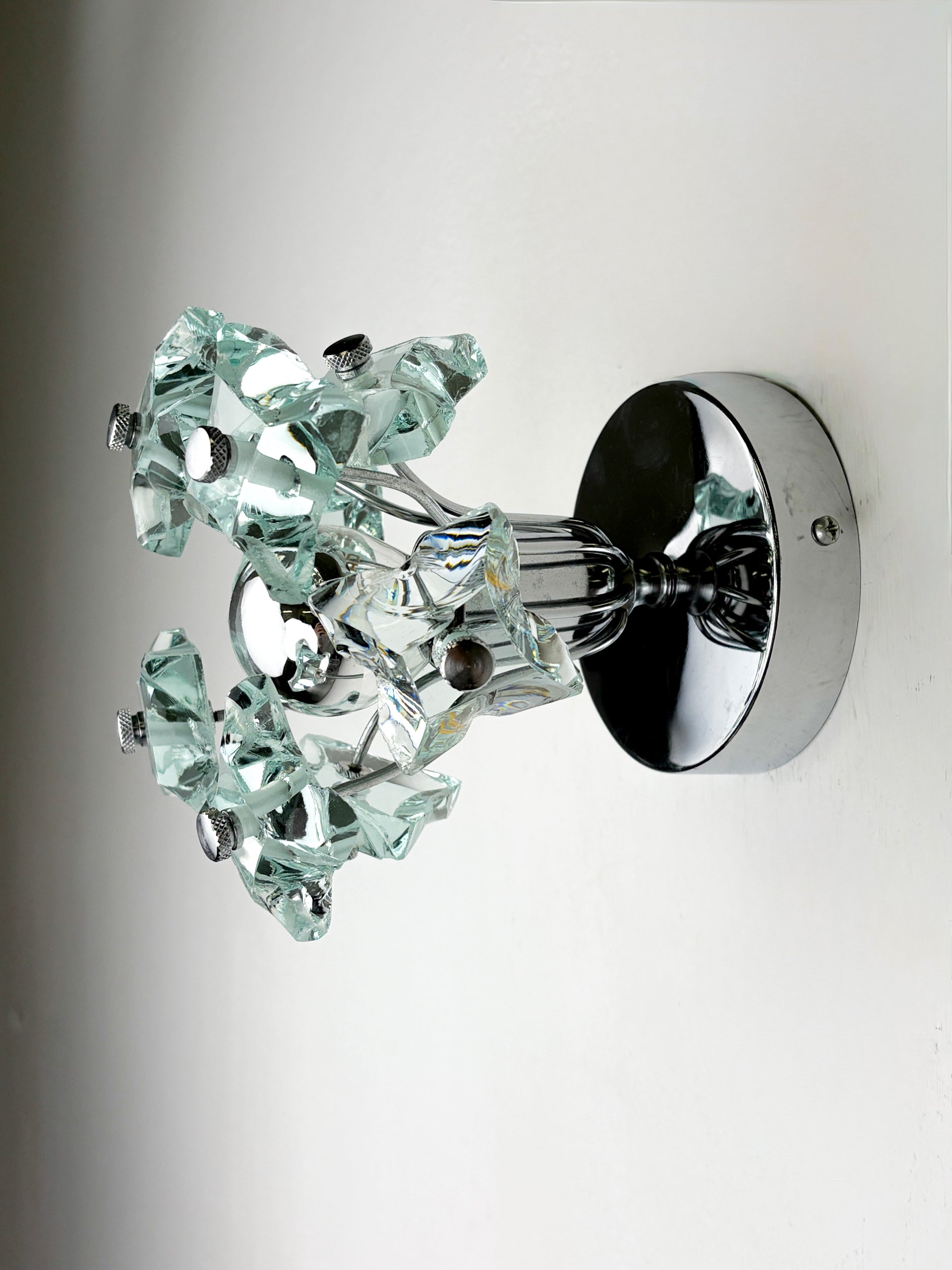 Sputnik Zero Quattro wall sconce by Fontana Arte – Murano Cut Glass, Italy 1970s