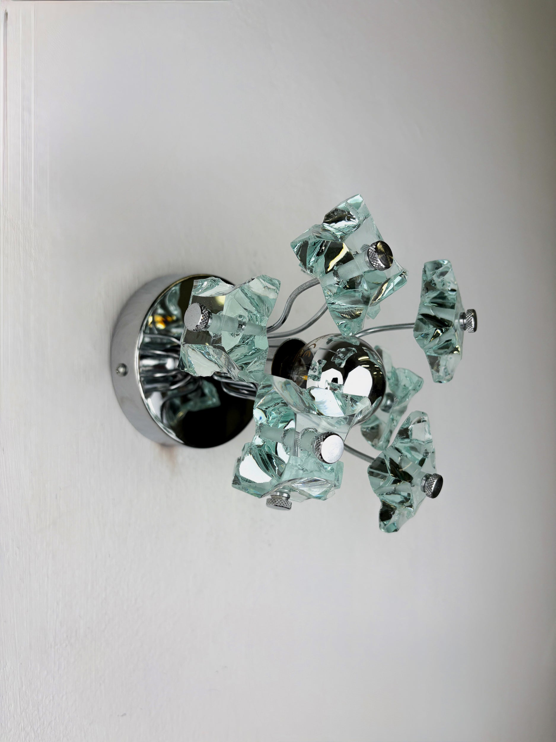 Sputnik Zero Quattro wall sconce by Fontana Arte – Murano Cut Glass, Italy 1970s
