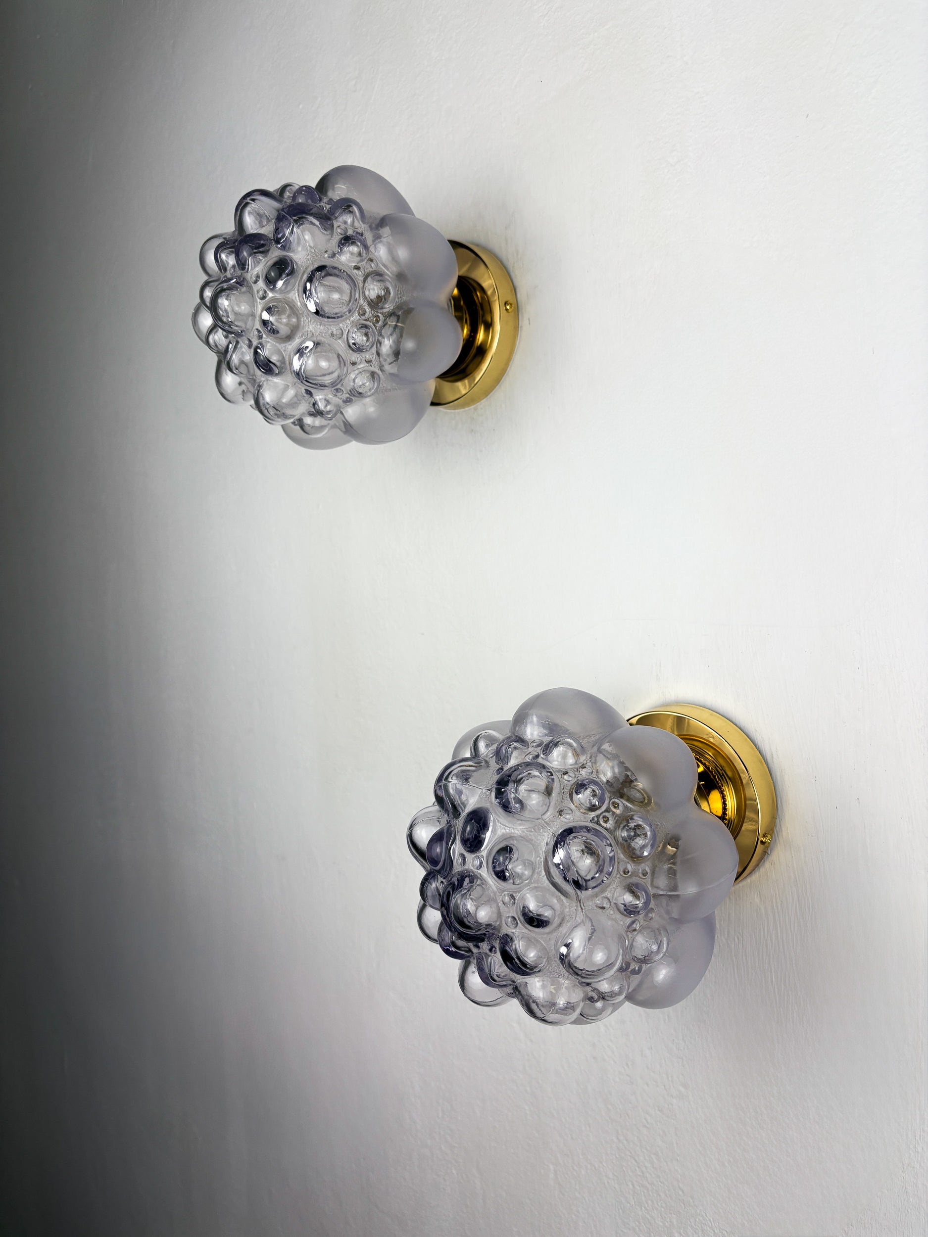 Pair of Bubble Glass Sconces – Helena Tynell Style, Germany, Circa 1970's