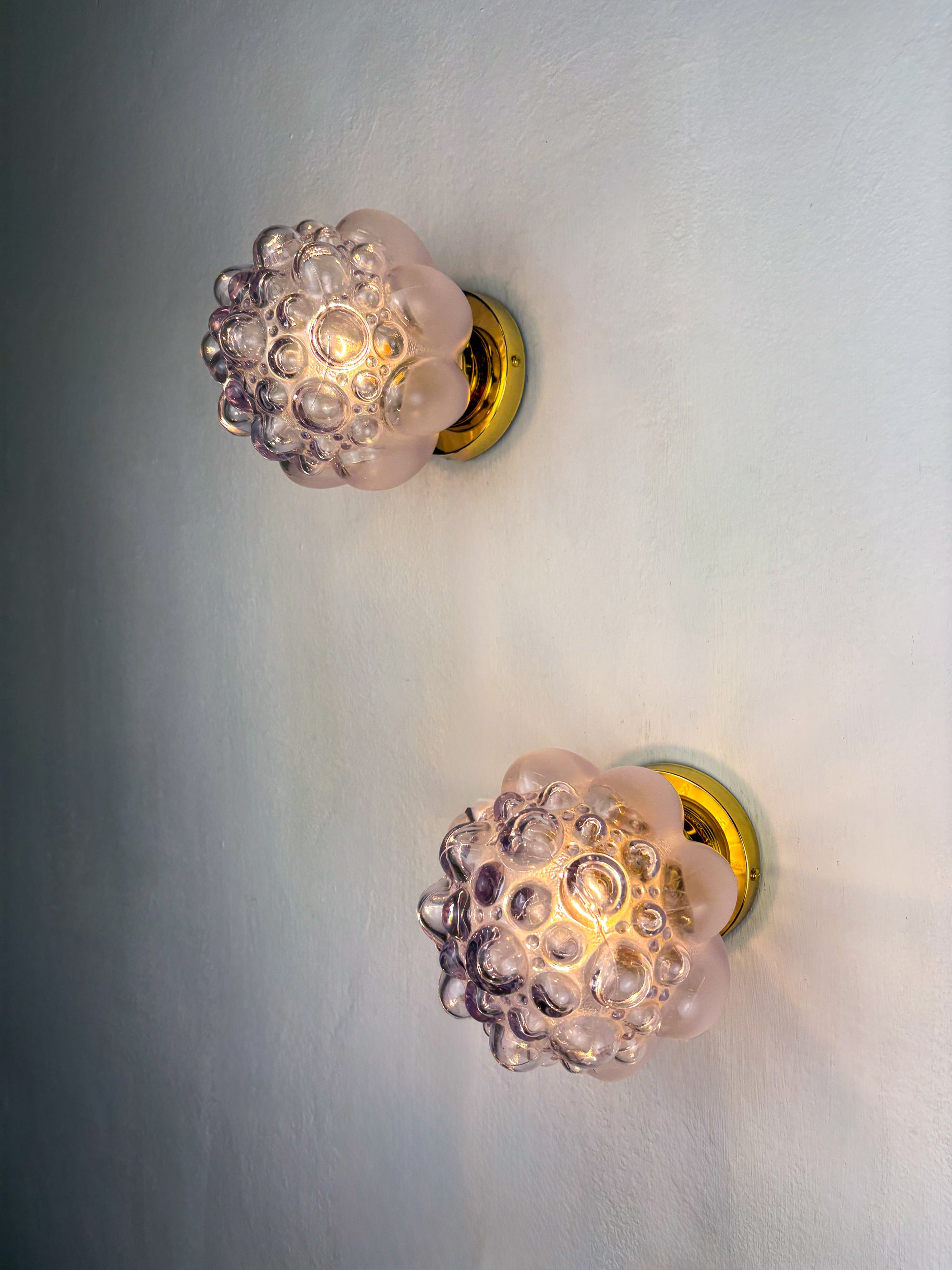 Pair of Bubble Glass Sconces – Helena Tynell Style, Germany, Circa 1970's