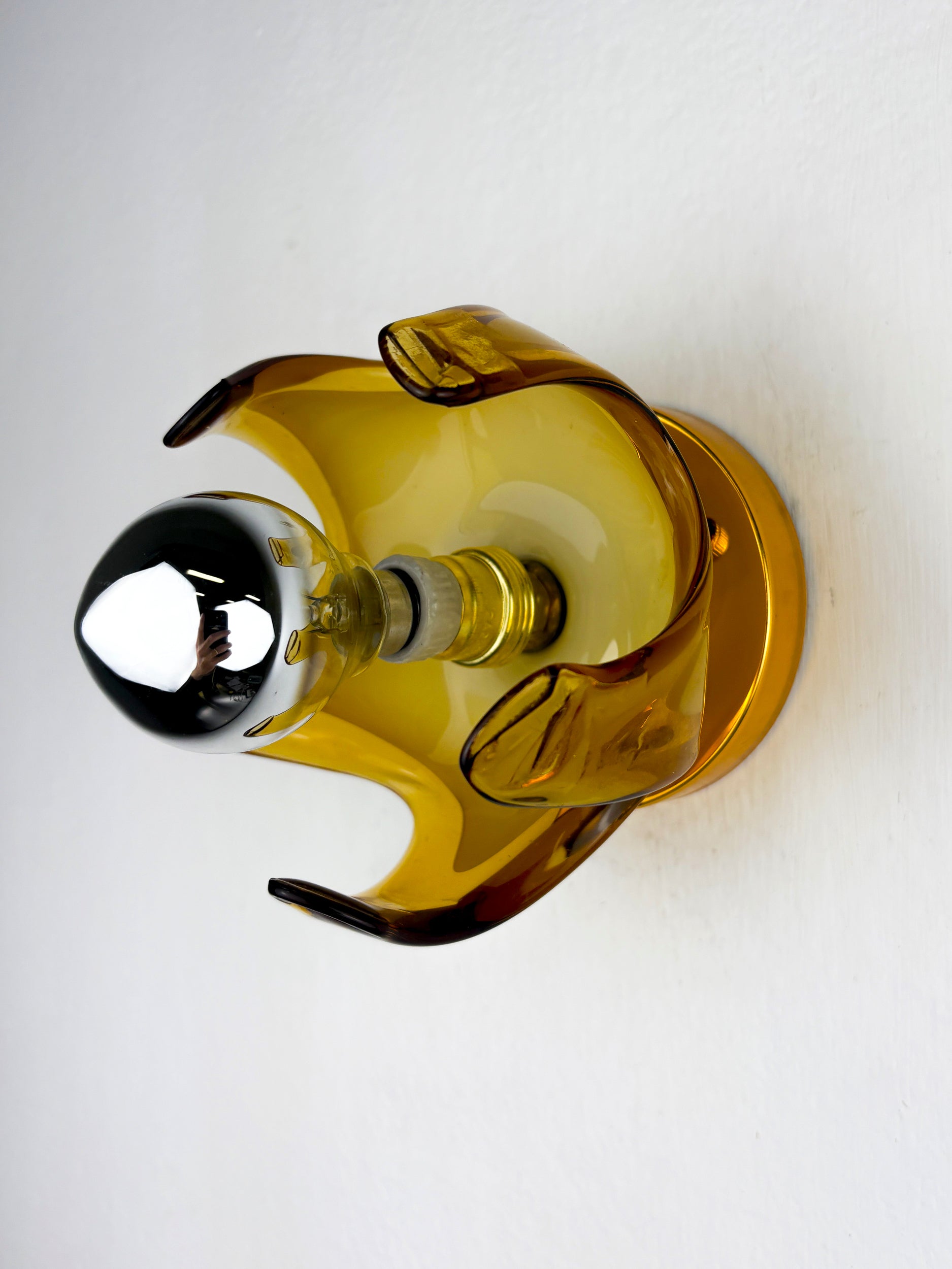 Carlo Nason sconce for Mazzega Murano, Orange murano blown glass Italy, Circa 1970's