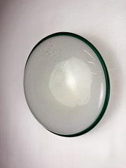 "Ronda" Wall Light by Leucos – Green Rim & Frosted Murano Glass, Italy 1970s