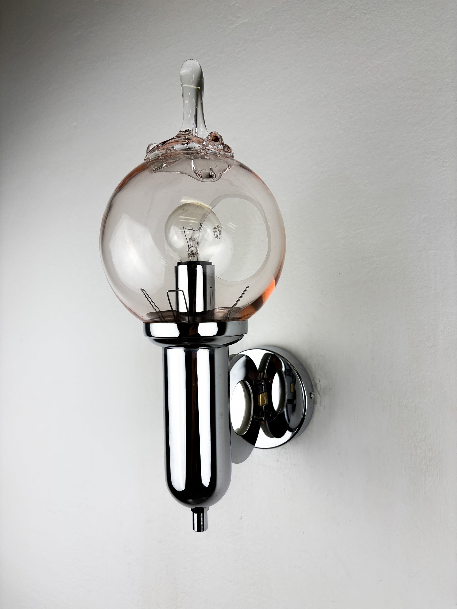 Toni Zuccheri  Drop Shaped Wall Sconce, Murano Glass, Italy 1970s