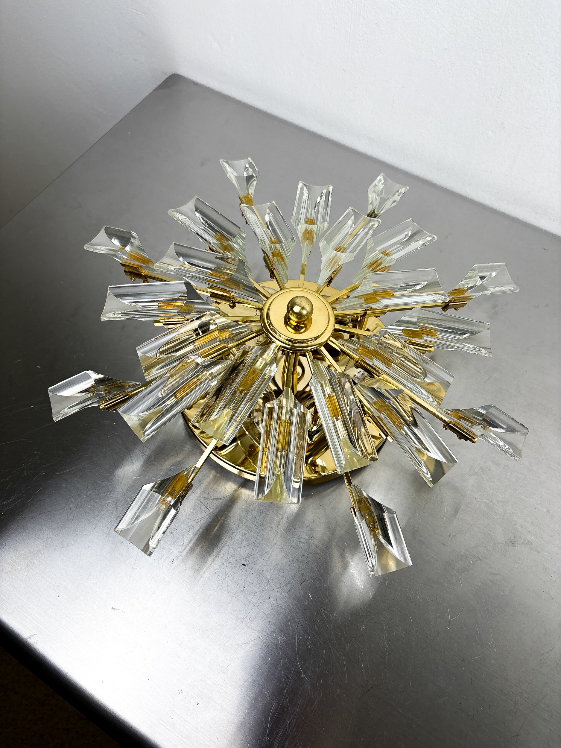 Sun-Shaped ceiling or wall light by Oscar Torlasco for StilKronen, Italy, 1970s