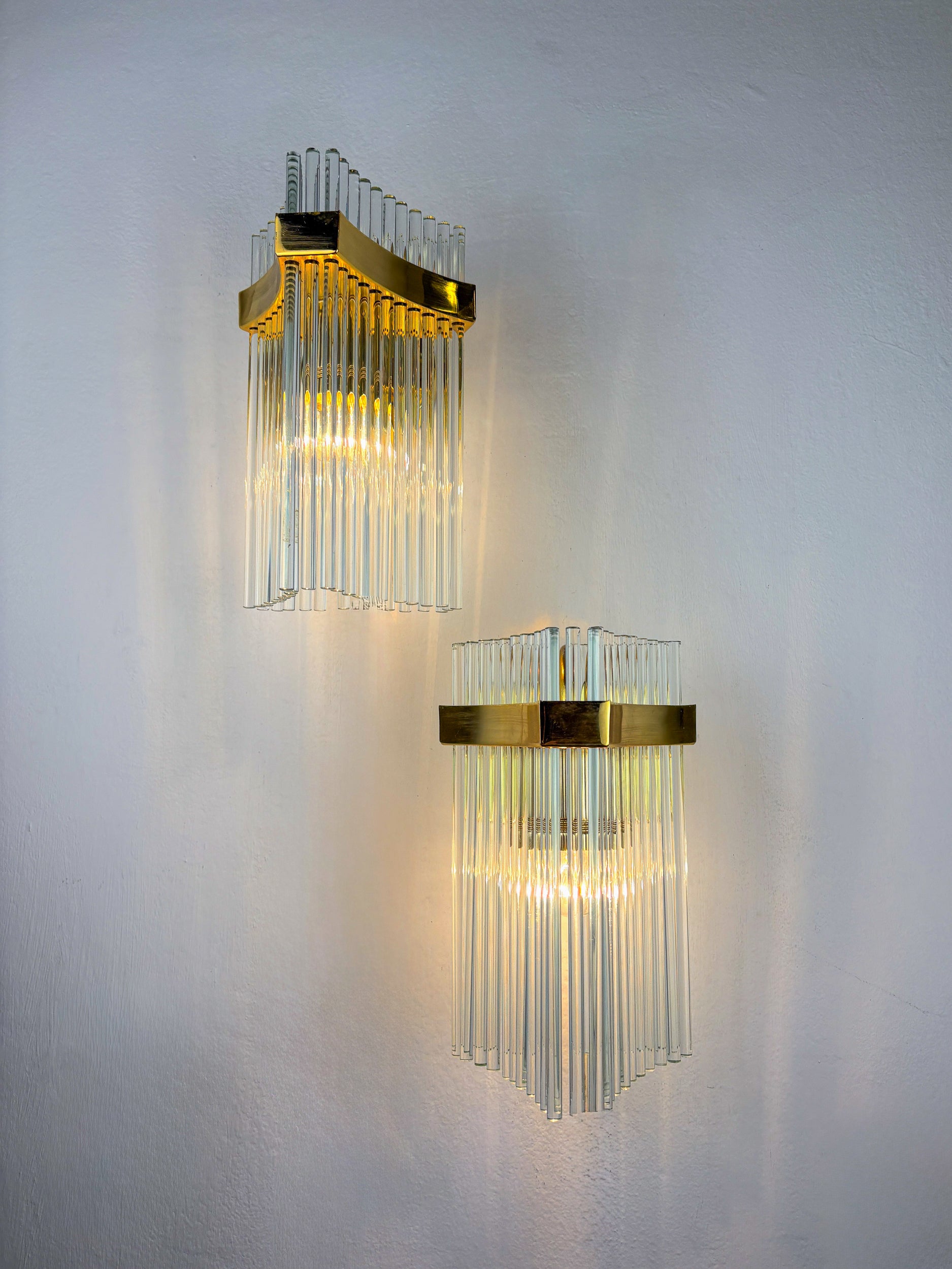 Pair of Gaetano Sciolari wall lights for Lightolier, Italy, Circa 1970's