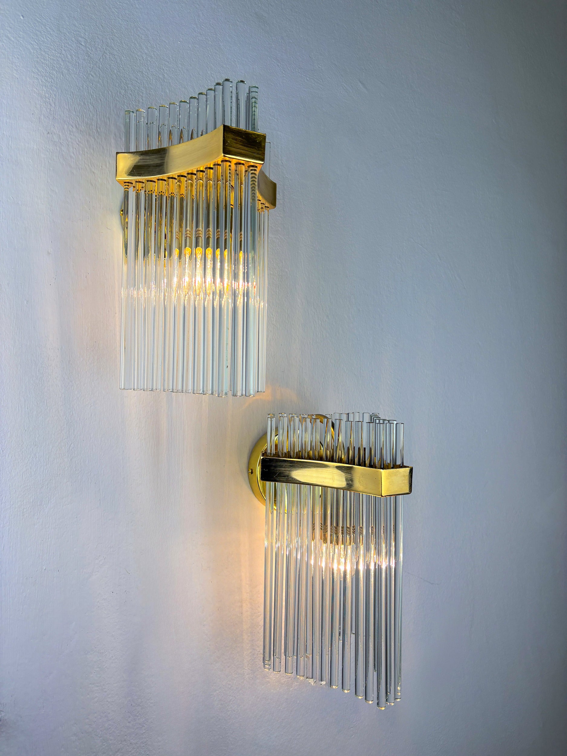 Pair of Gaetano Sciolari wall lights for Lightolier, Italy, Circa 1970's