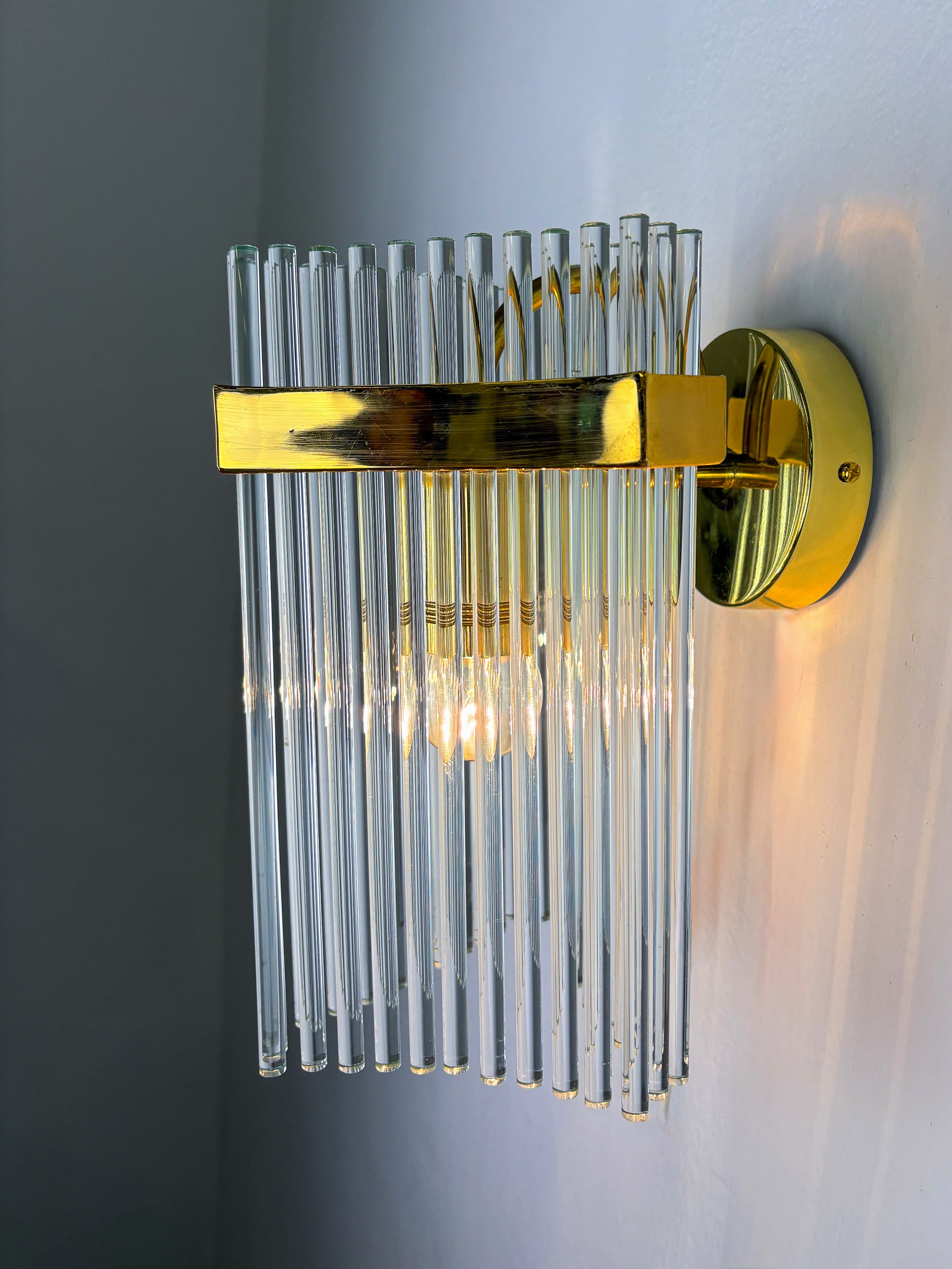 Pair of Gaetano Sciolari wall lights for Lightolier, Italy, Circa 1970's