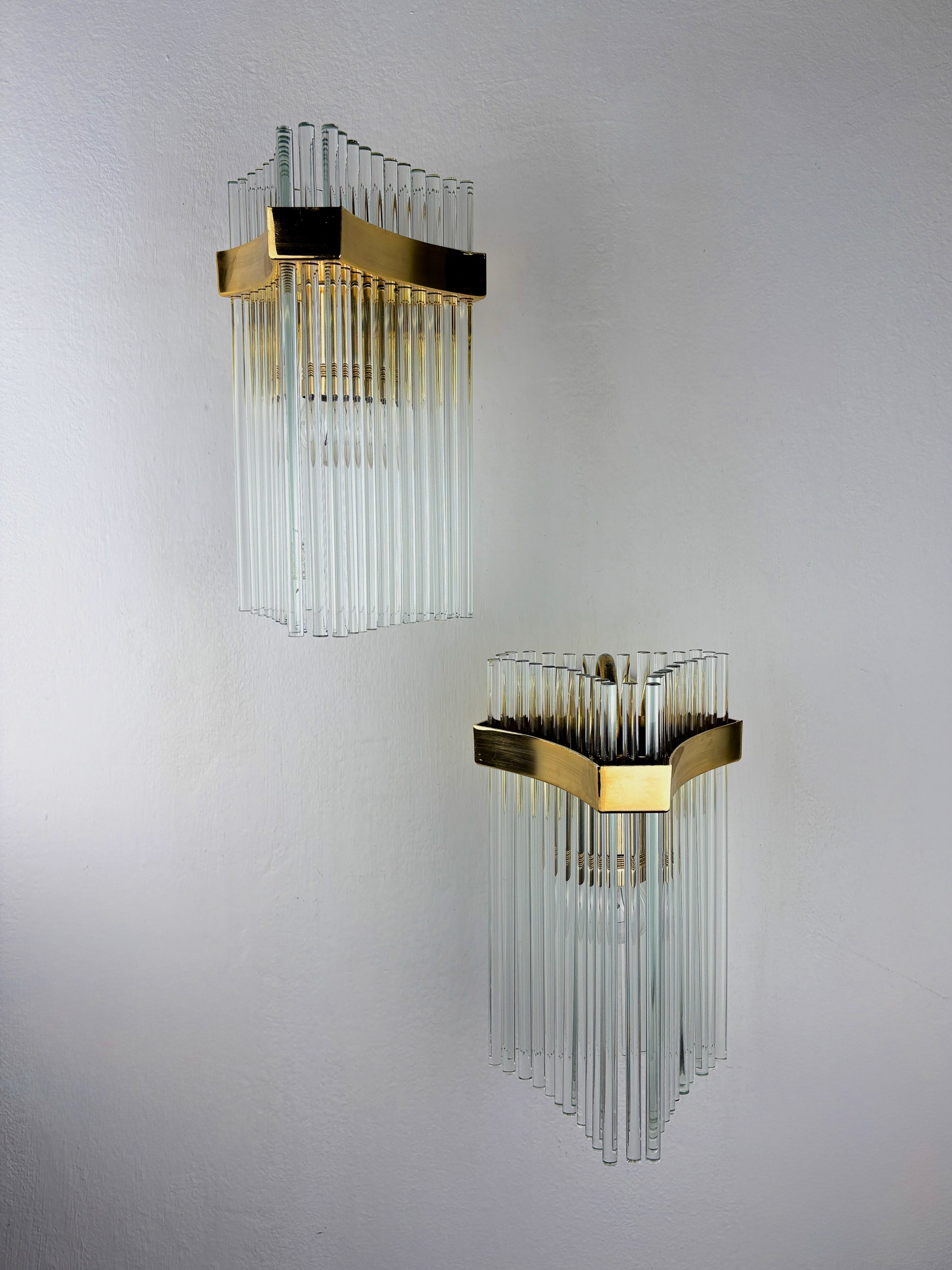 Pair of Gaetano Sciolari wall lights for Lightolier, Italy, Circa 1970's