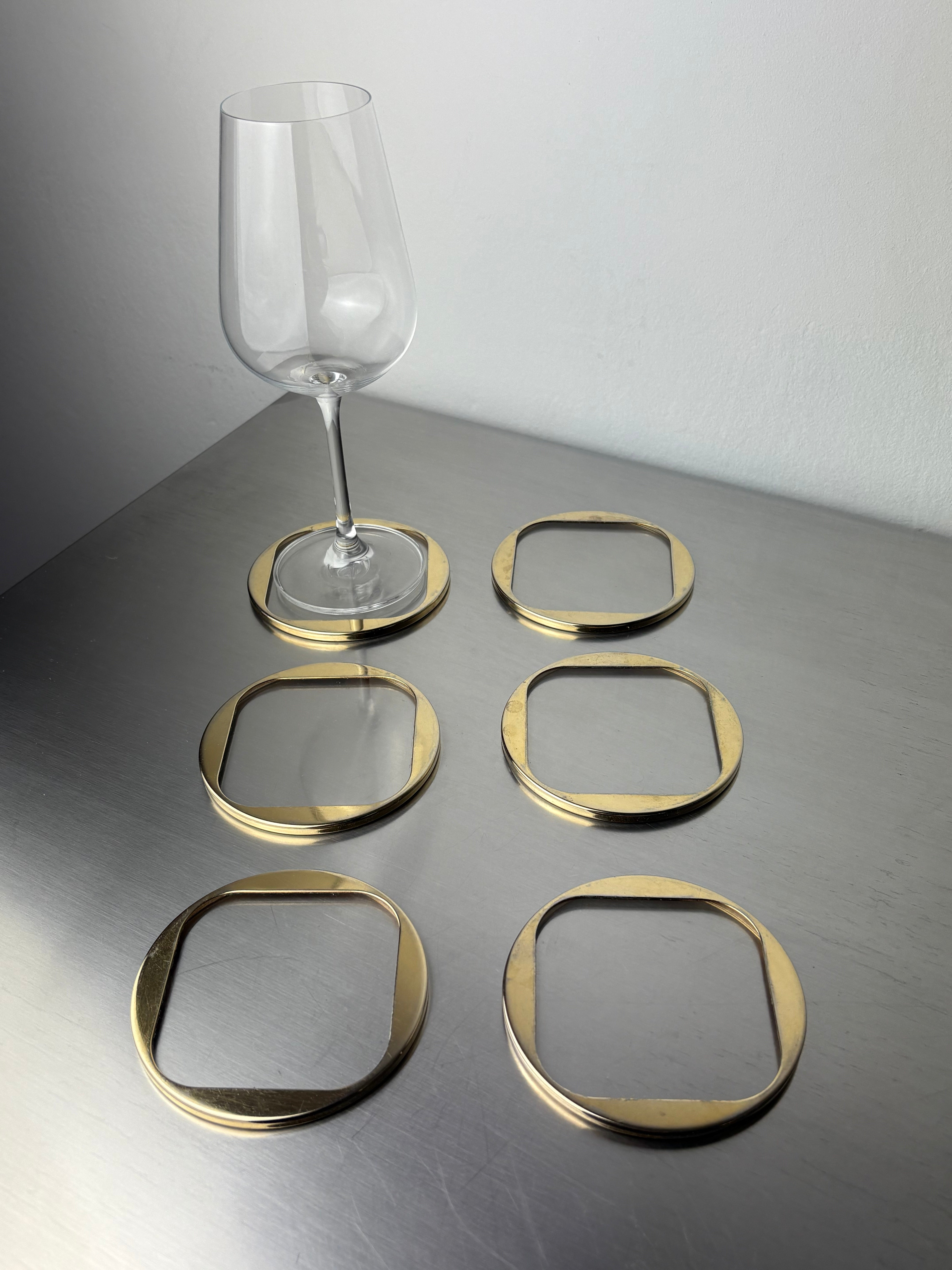 Willy Rizzo Style Lucite Coasters, Set of 6, Italy, 1970