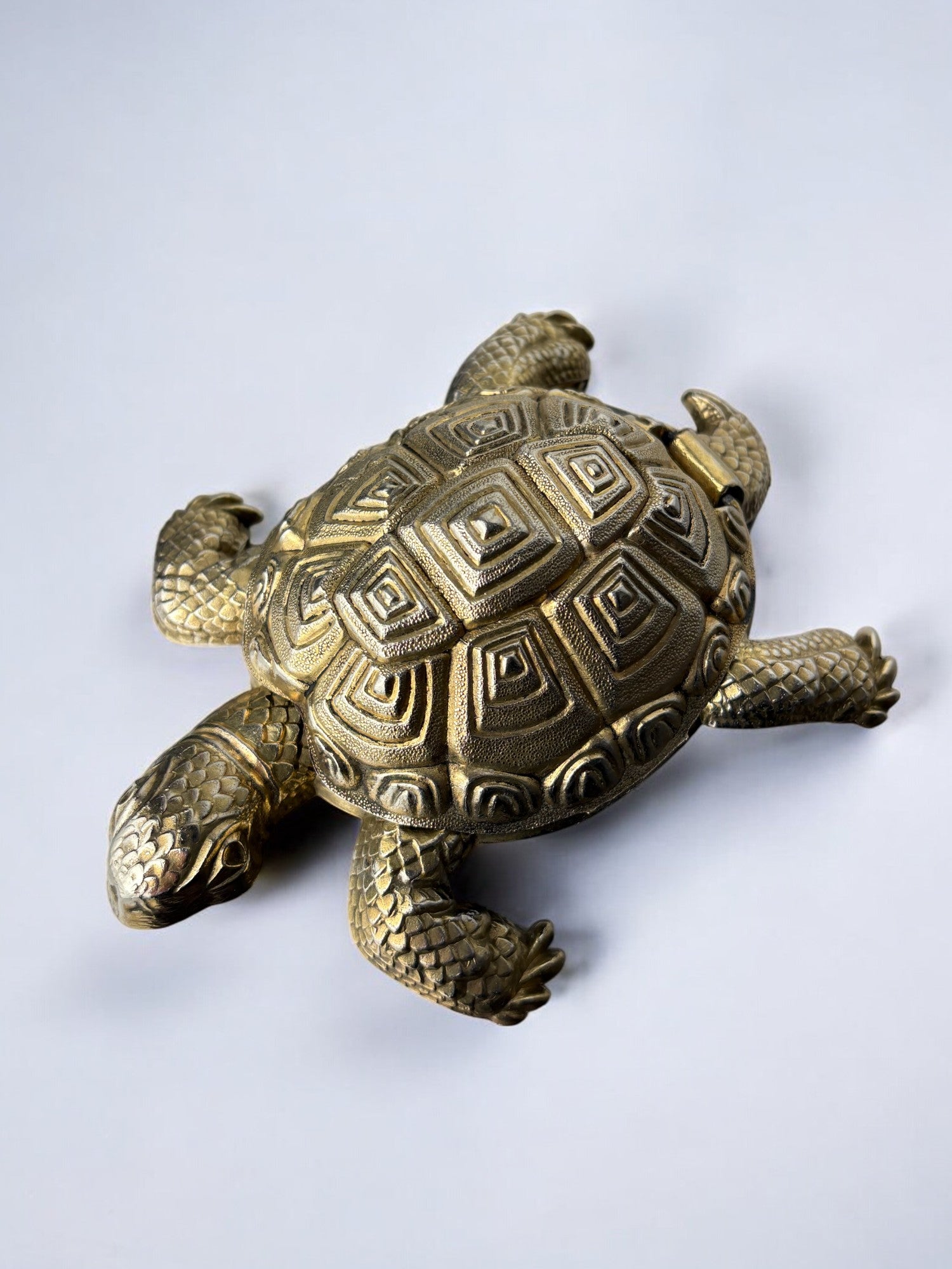 Regency turtle ashtray in brass, Spain, 1980