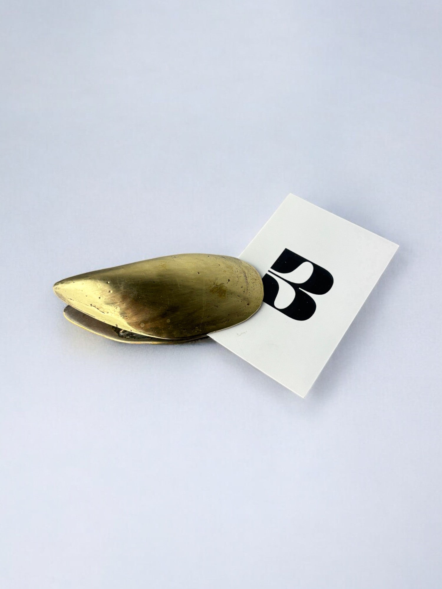 Mussel Shell paper clip in brass, Italy, 1970's