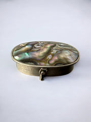 Abalone shell & Alpaca pill box, Mexico, 1970's