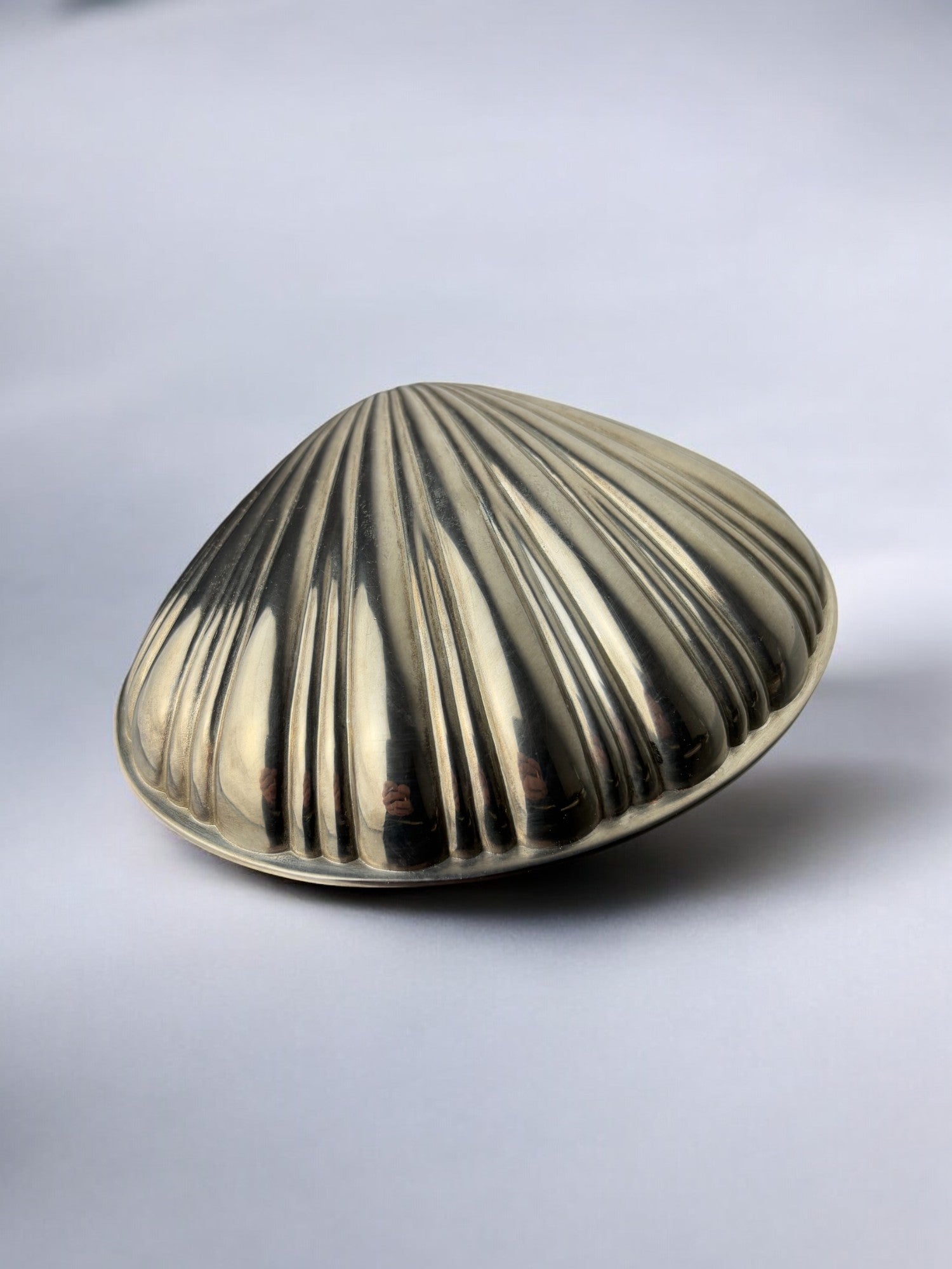 Shell jewelry box, silver plated, Italy, 1980's