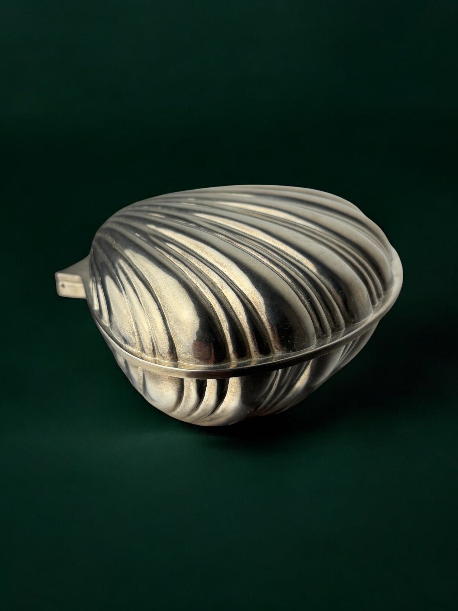 Shell jewelry box, silver plated, Italy, 1980's