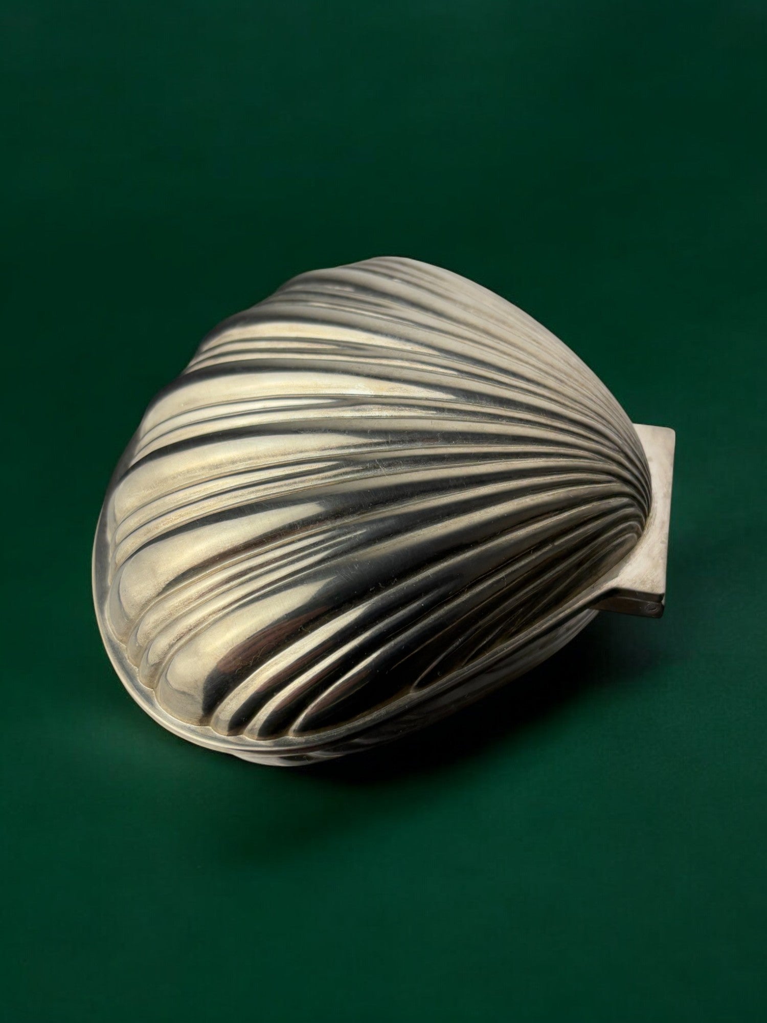 Shell jewelry box, silver plated, Italy, 1980's