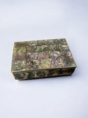 Abalone shell box, Alpaca Mexico, 1970's