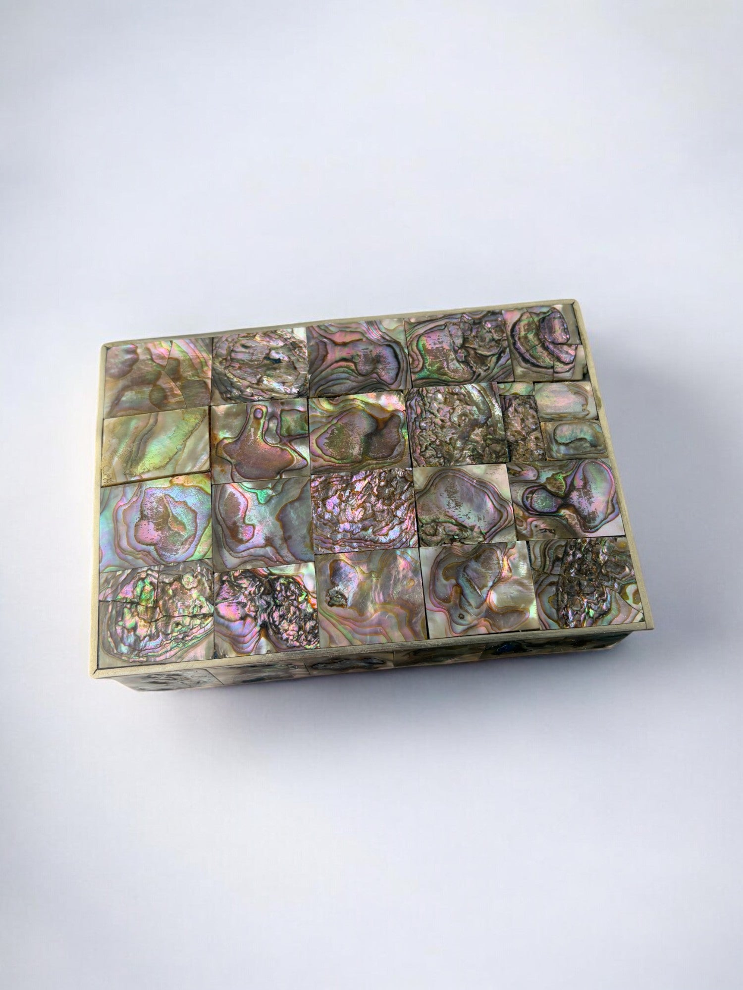 Abalone shell box, Alpaca Mexico, 1970's