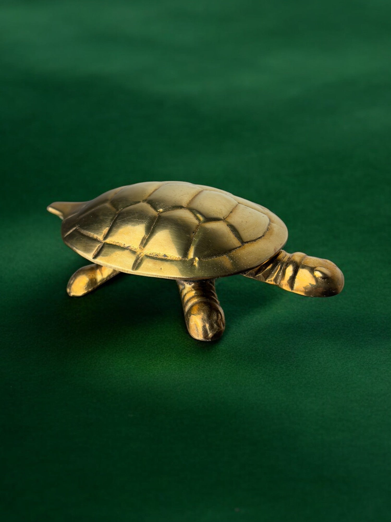 Regency turtle jewelry box in brass, Italy, 1970's