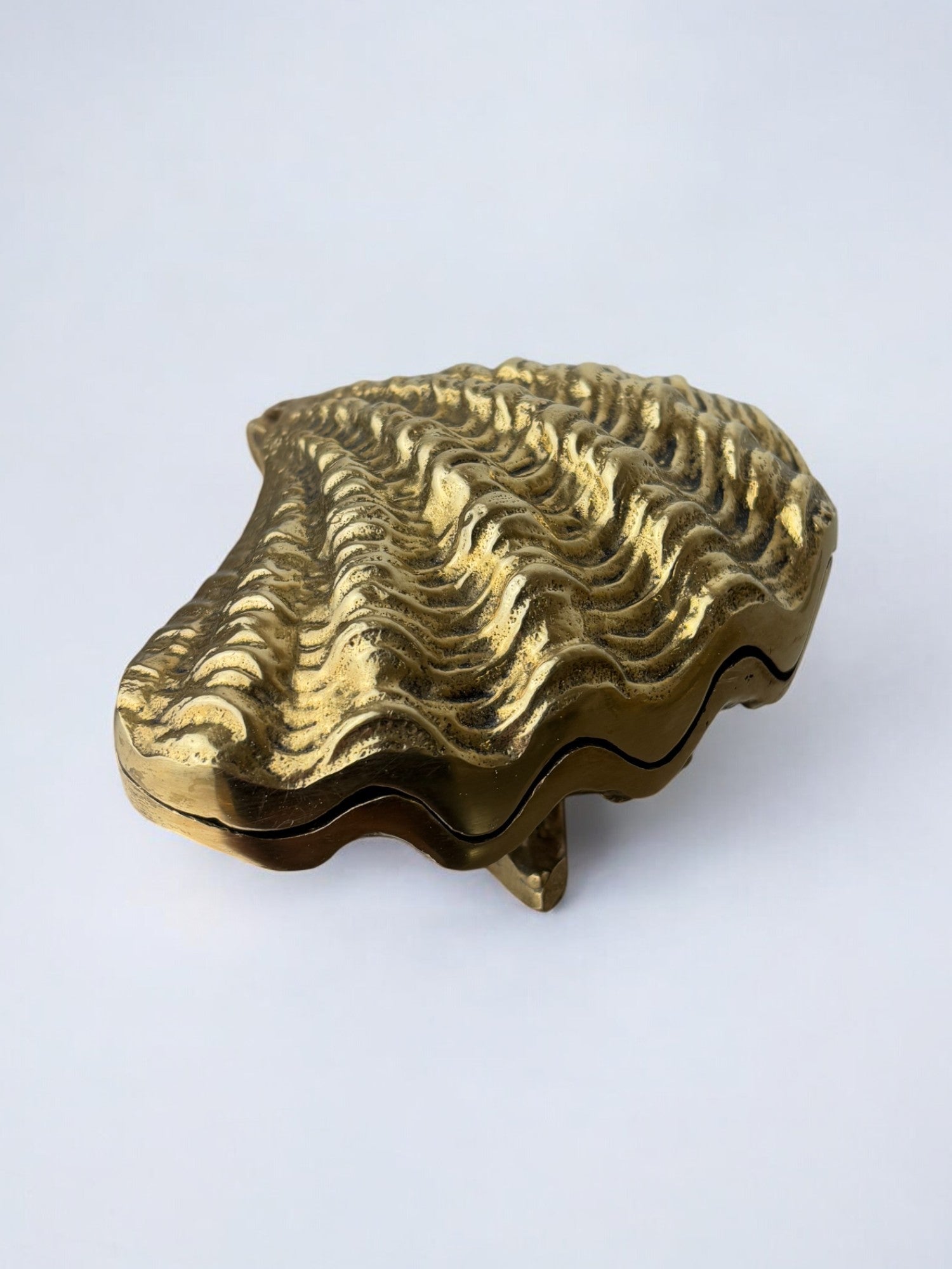 Shell jewelry box in bronze, Italy, 1970's