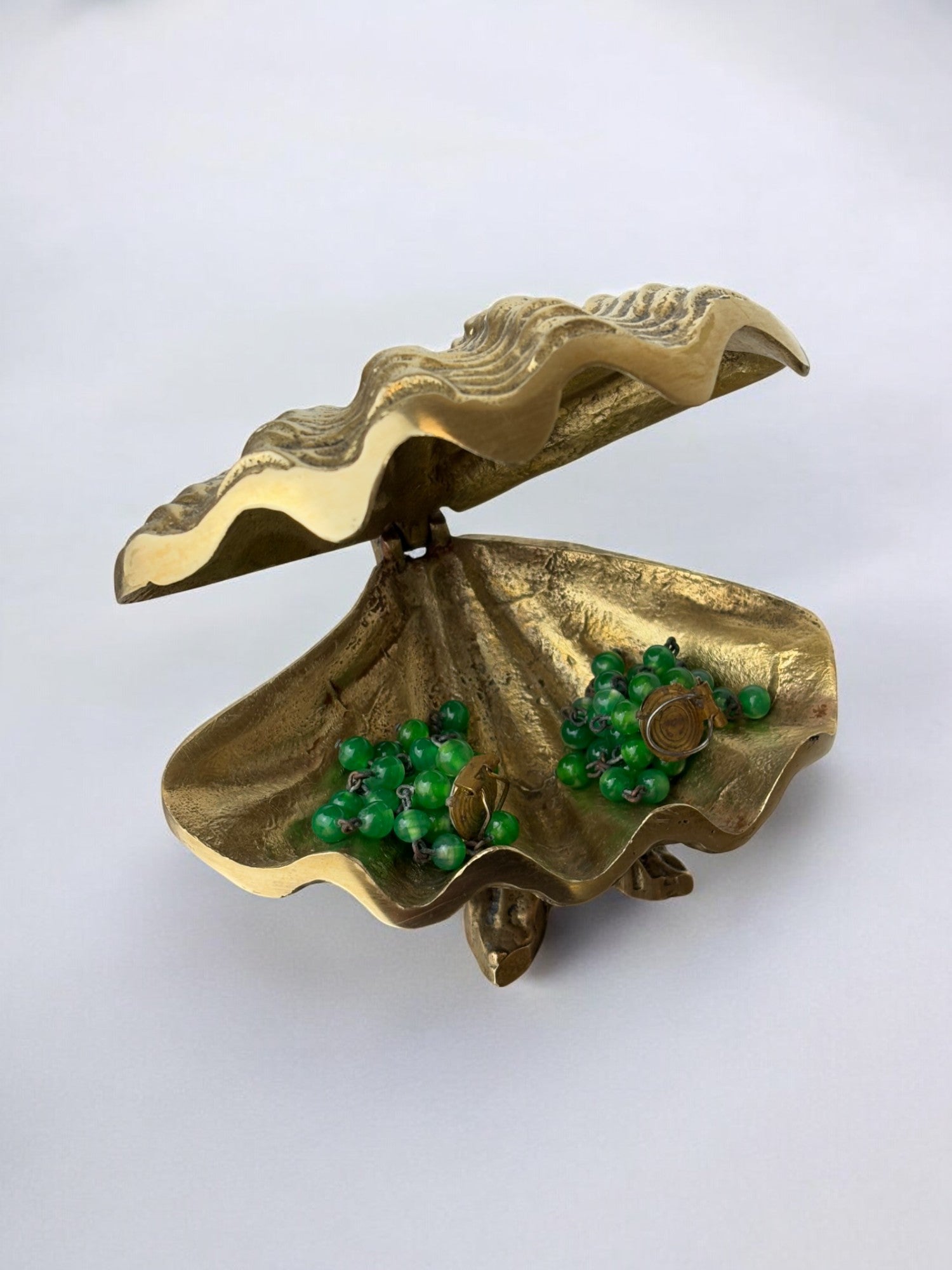Shell jewelry box in bronze, Italy, 1970's