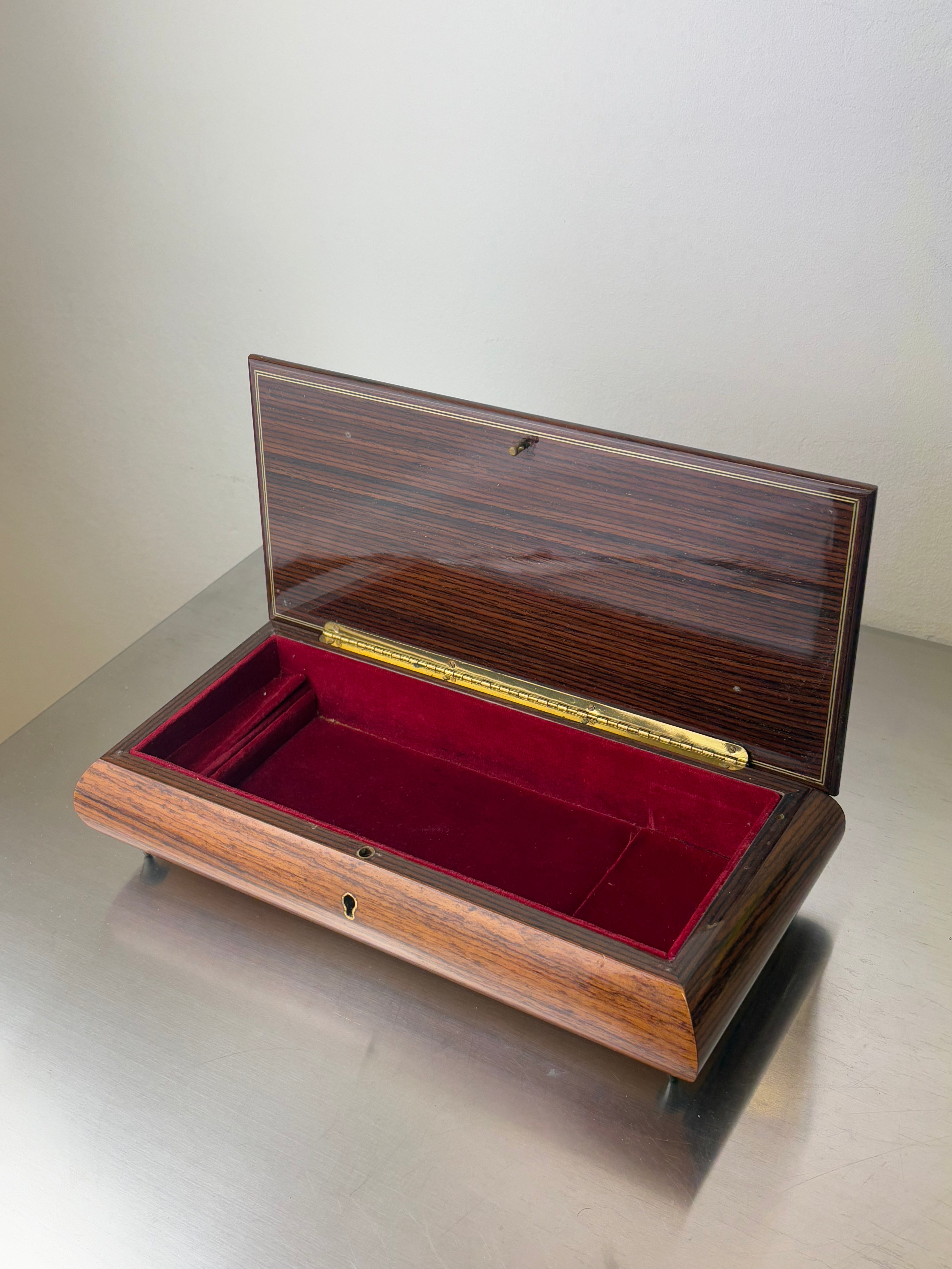Italian 1950s Coastal Scene Marquetry Wood Box