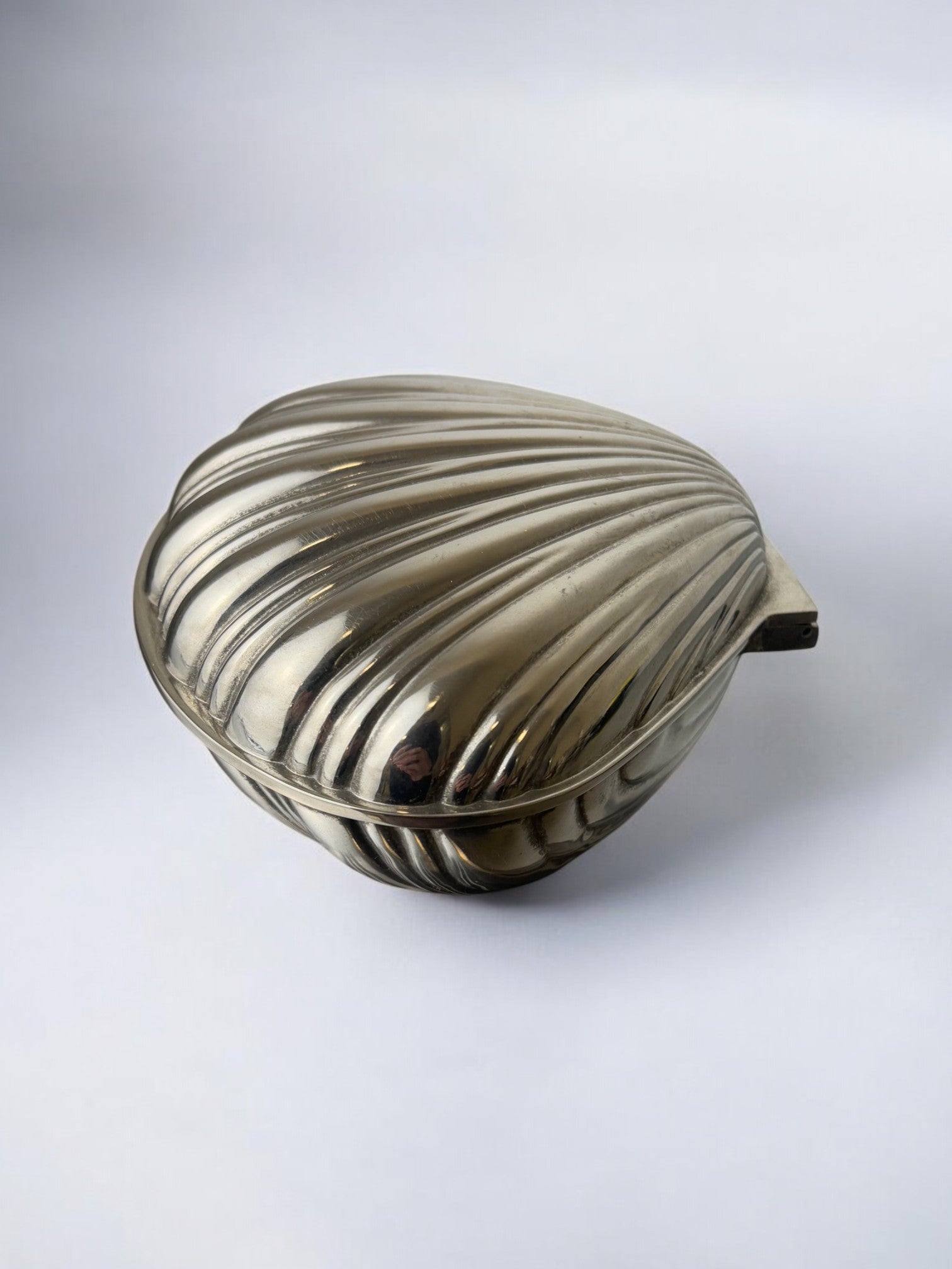 Shell jewelry box, silver plated, Italy, circa 1980's