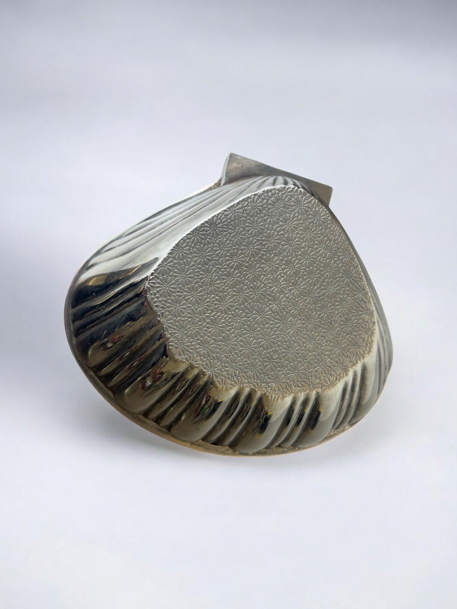 Shell jewelry box, silver plated, Italy, circa 1980's