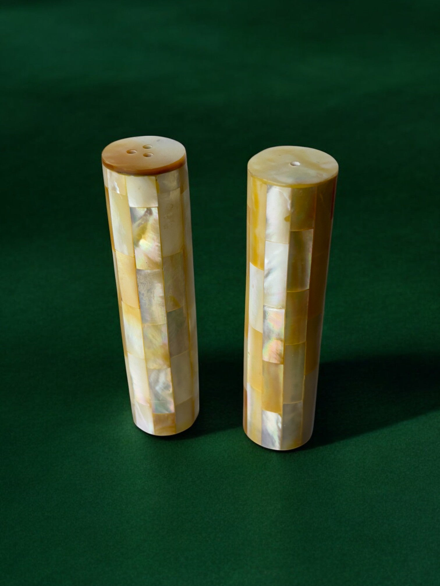 mother-of-pearl salt & pepper shakers, Italy, 1970s