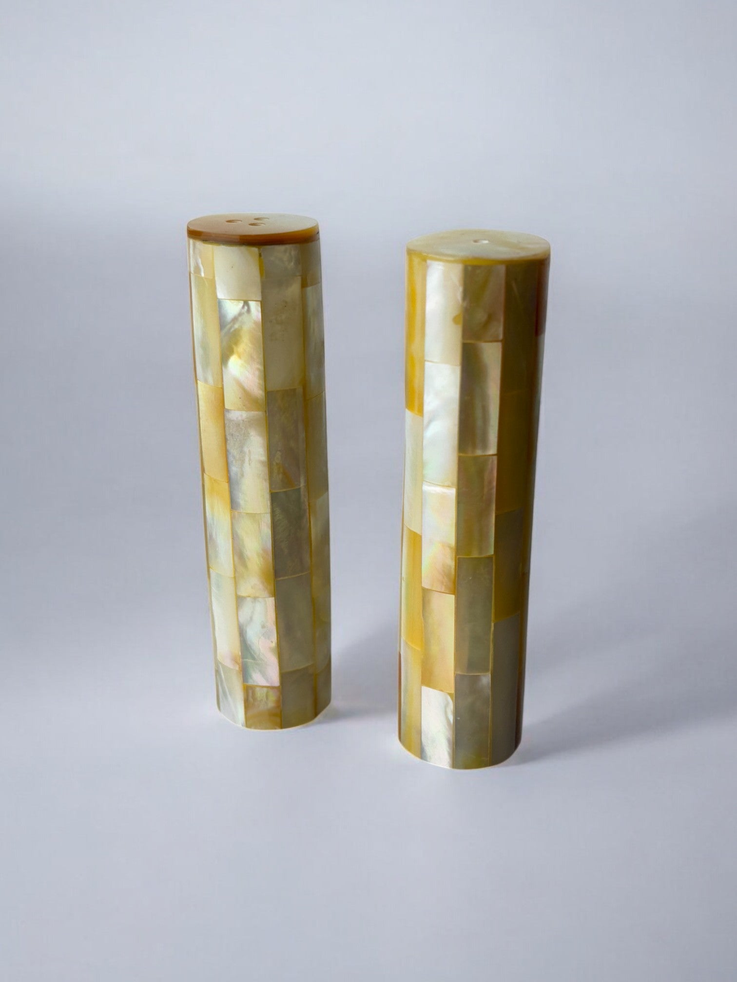 mother-of-pearl salt & pepper shakers, Italy, 1970s