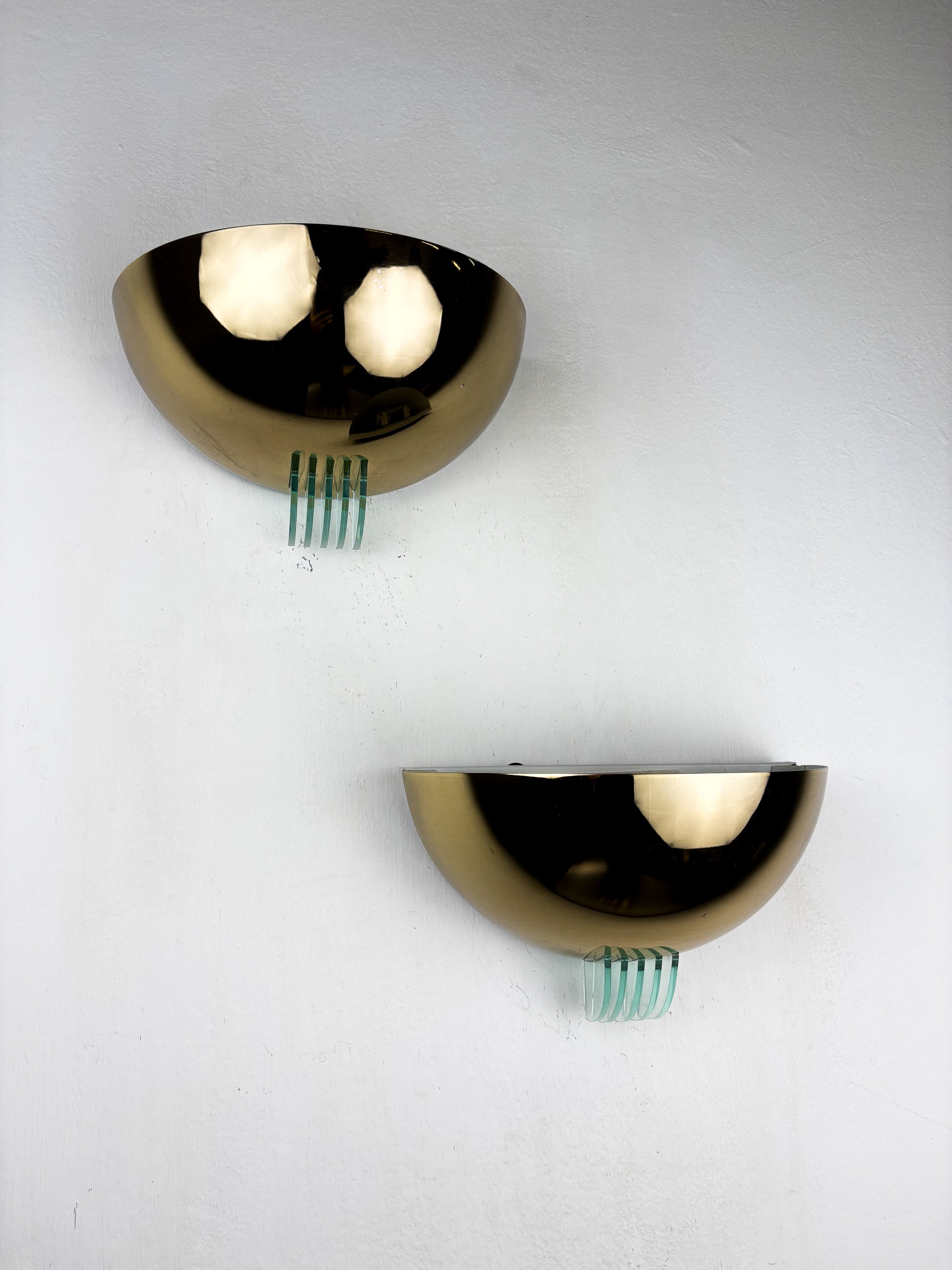 Pair of Modernist Design Half Moon Wall Lamp by GS Germany, 1980's