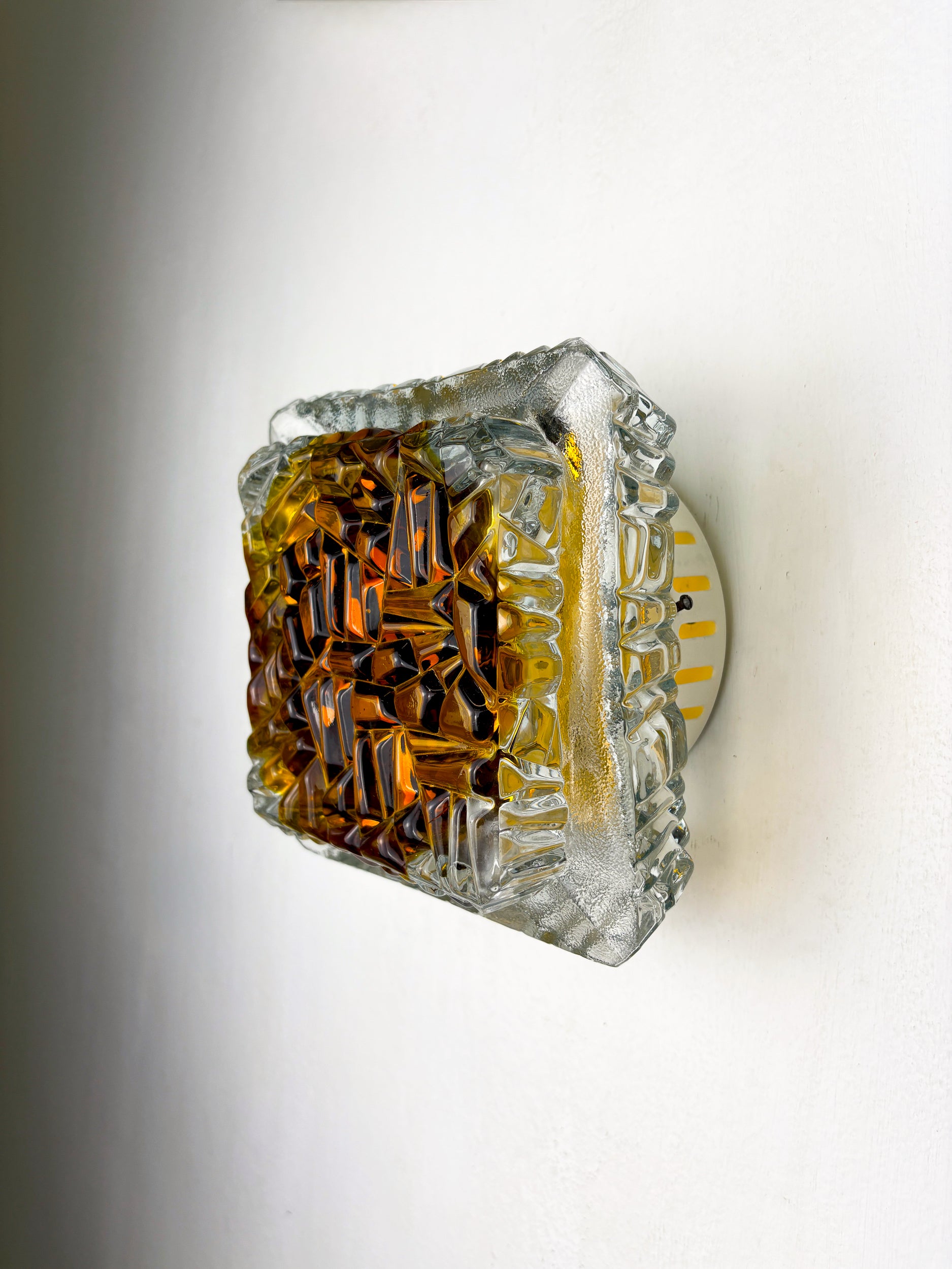 Murano Mazzega Orange Frosted Glass Sconce, Italy, 1970s