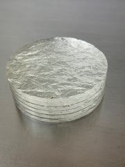 Willy Rizzo Style Ice Effect Lucite Coasters, Set of 6, Italy, 1970's