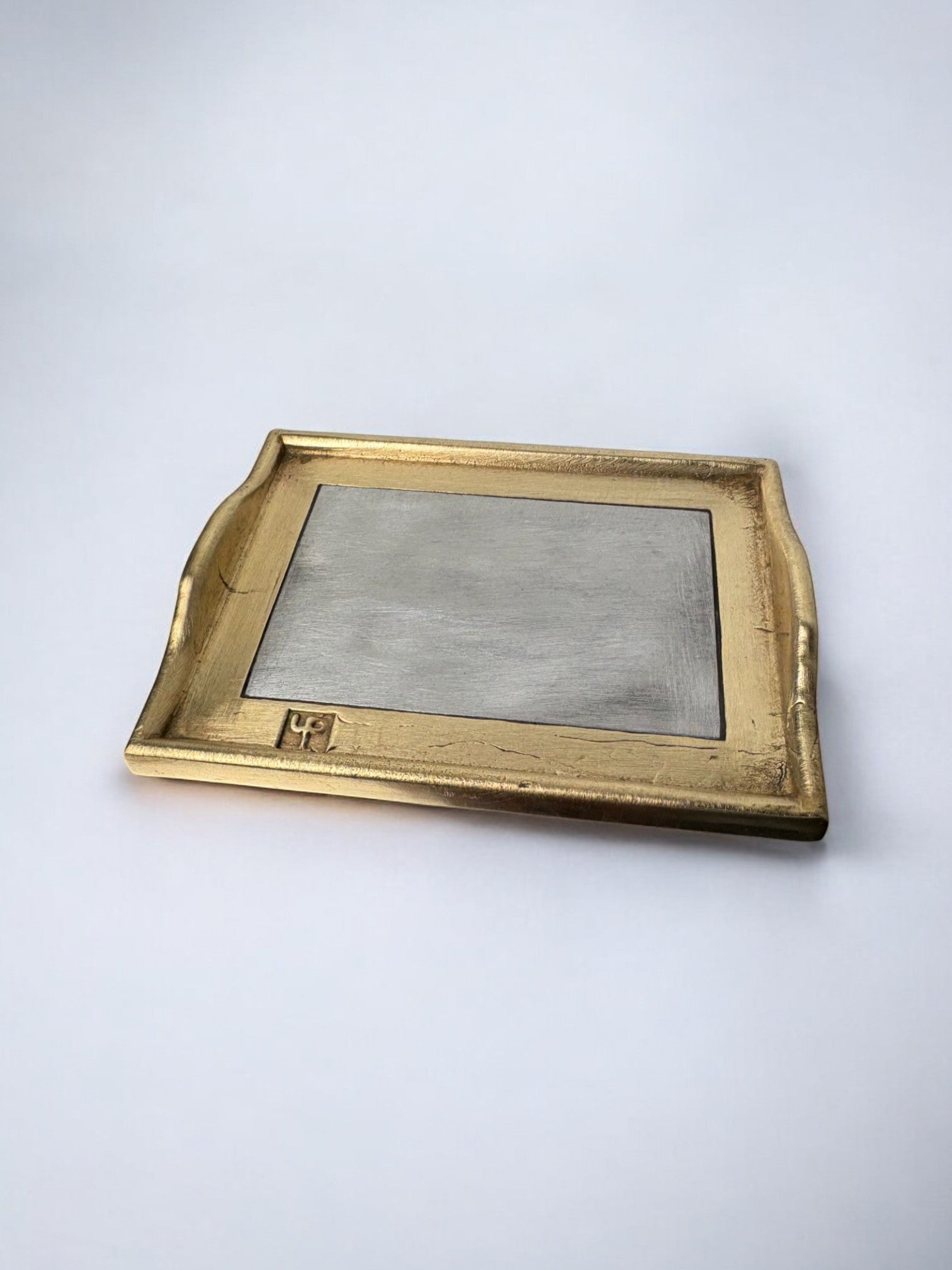 Brutalist pocket emptier by David Marshall, bronze and aluminum, Spain, 1980's