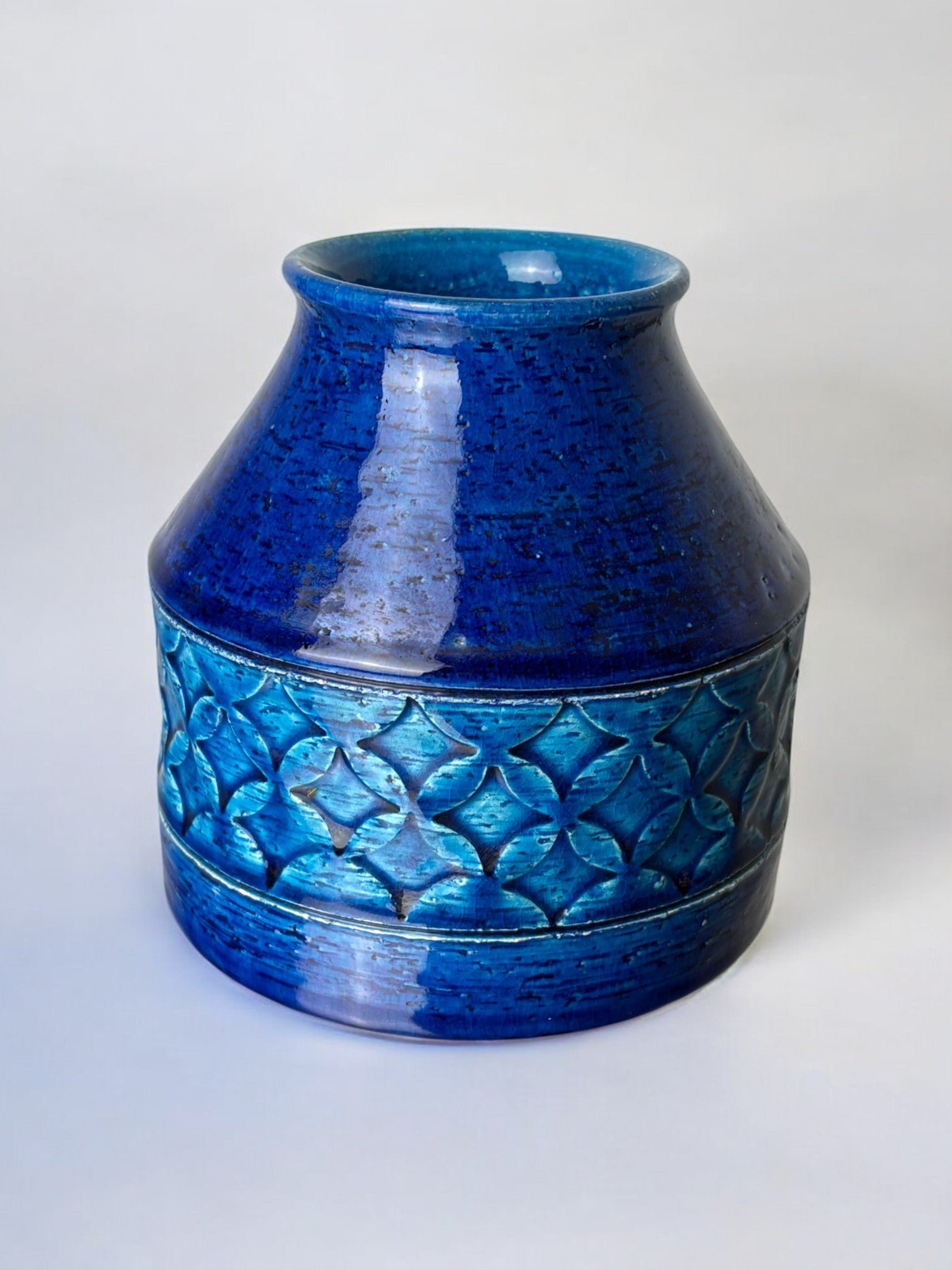 Blue ceramic vase by Aldo Londi for Bitossi, Italy, 1960's