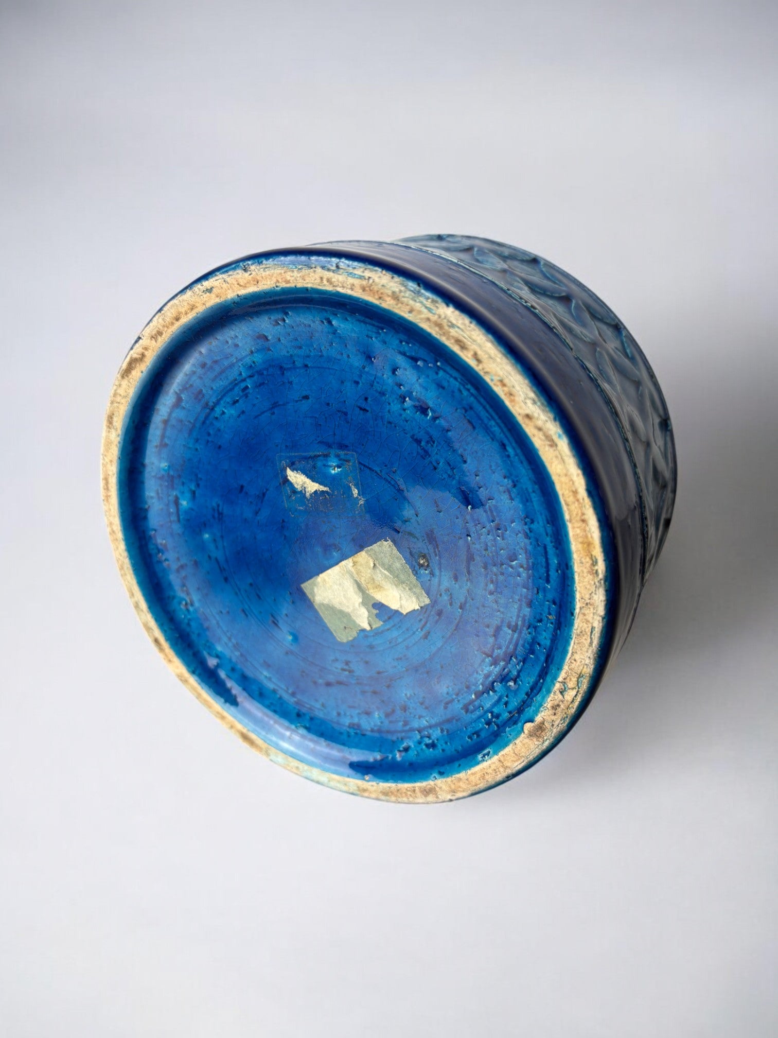 Blue ceramic vase by Aldo Londi for Bitossi, Italy, 1960's