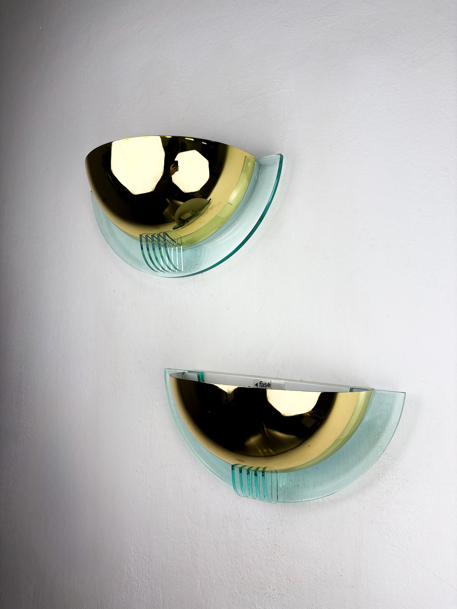Pair of Modernist Design Half Moon Wall Lamp by Fase, Spain, 1980's