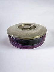 Sergio Asti Purple Murano Glass & Inox Vanity Box for Arnolfo di Cambio, Italy 1970s