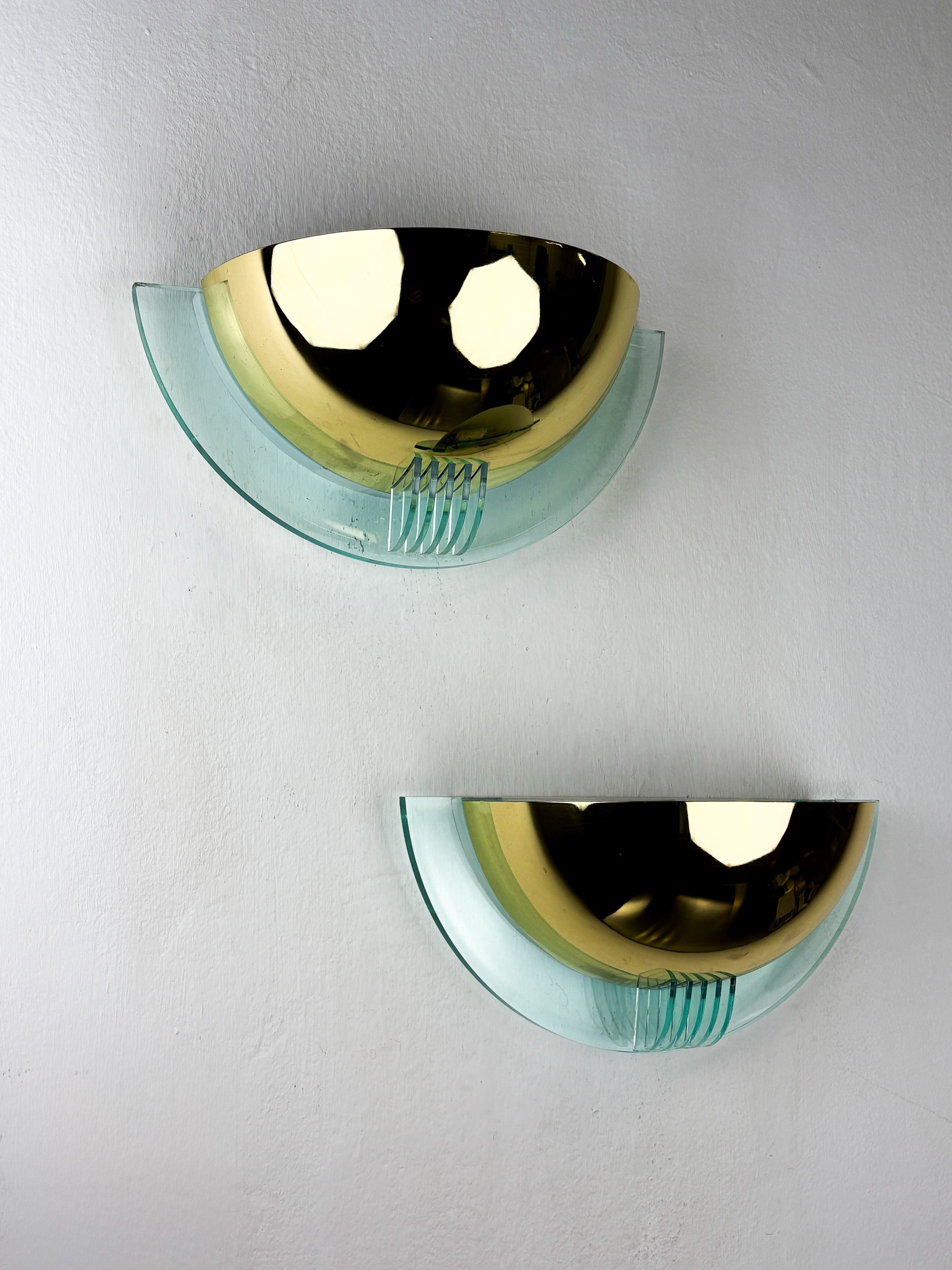 Pair of Modernist Design Half Moon Wall Lamp by Fase, Spain, 1980's