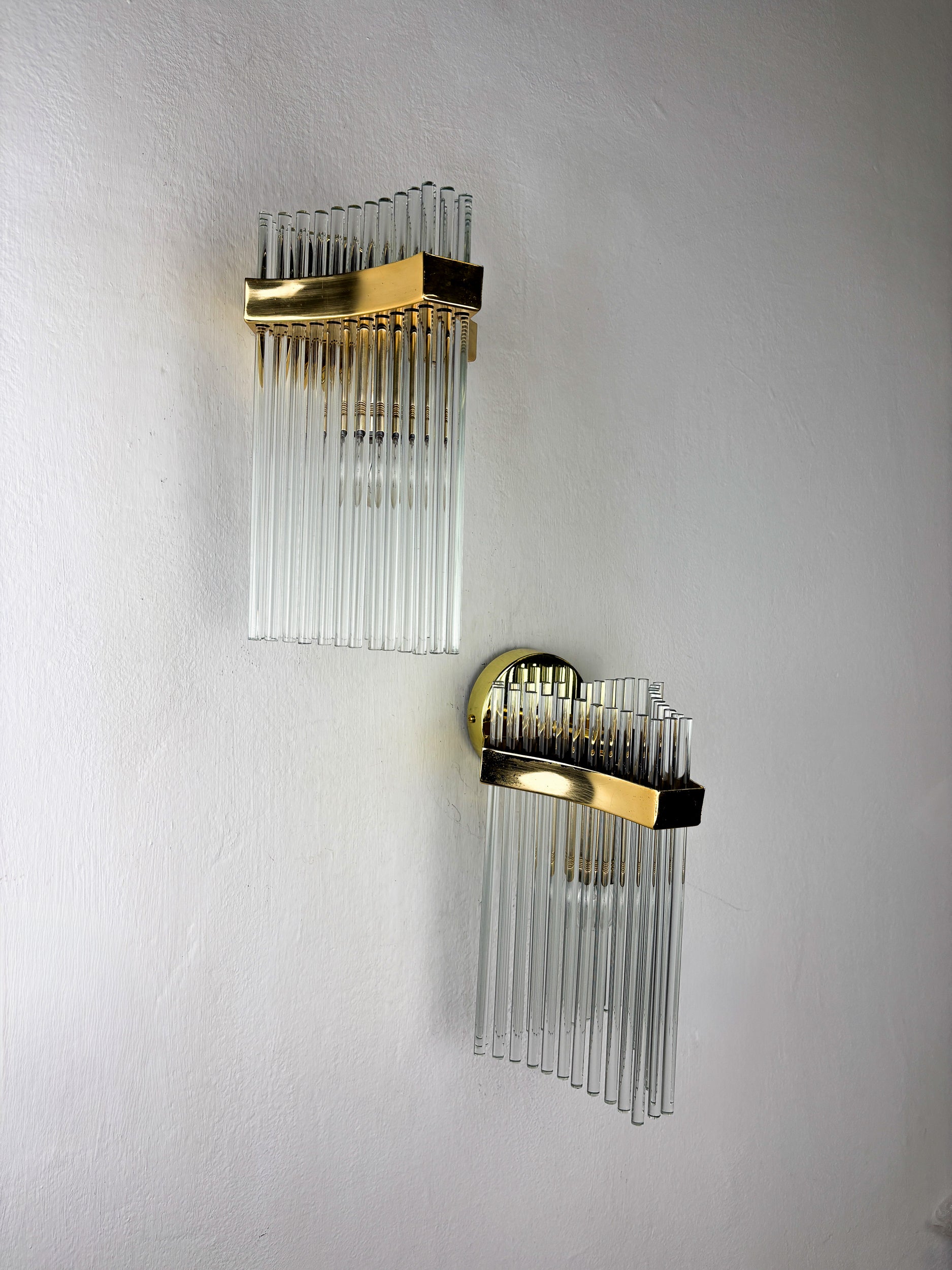Pair of Gaetano Sciolari wall lights for Lightolier, Italy, Circa 1970
