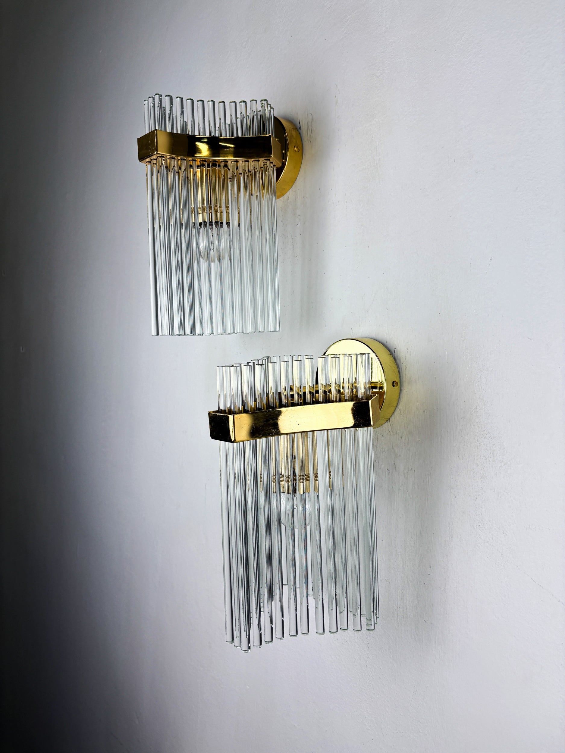 Pair of Gaetano Sciolari wall lights for Lightolier, Italy, Circa 1970